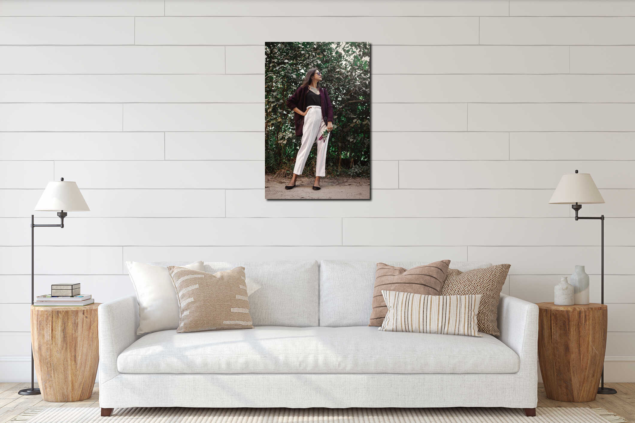 Canvas hanging interior mockup