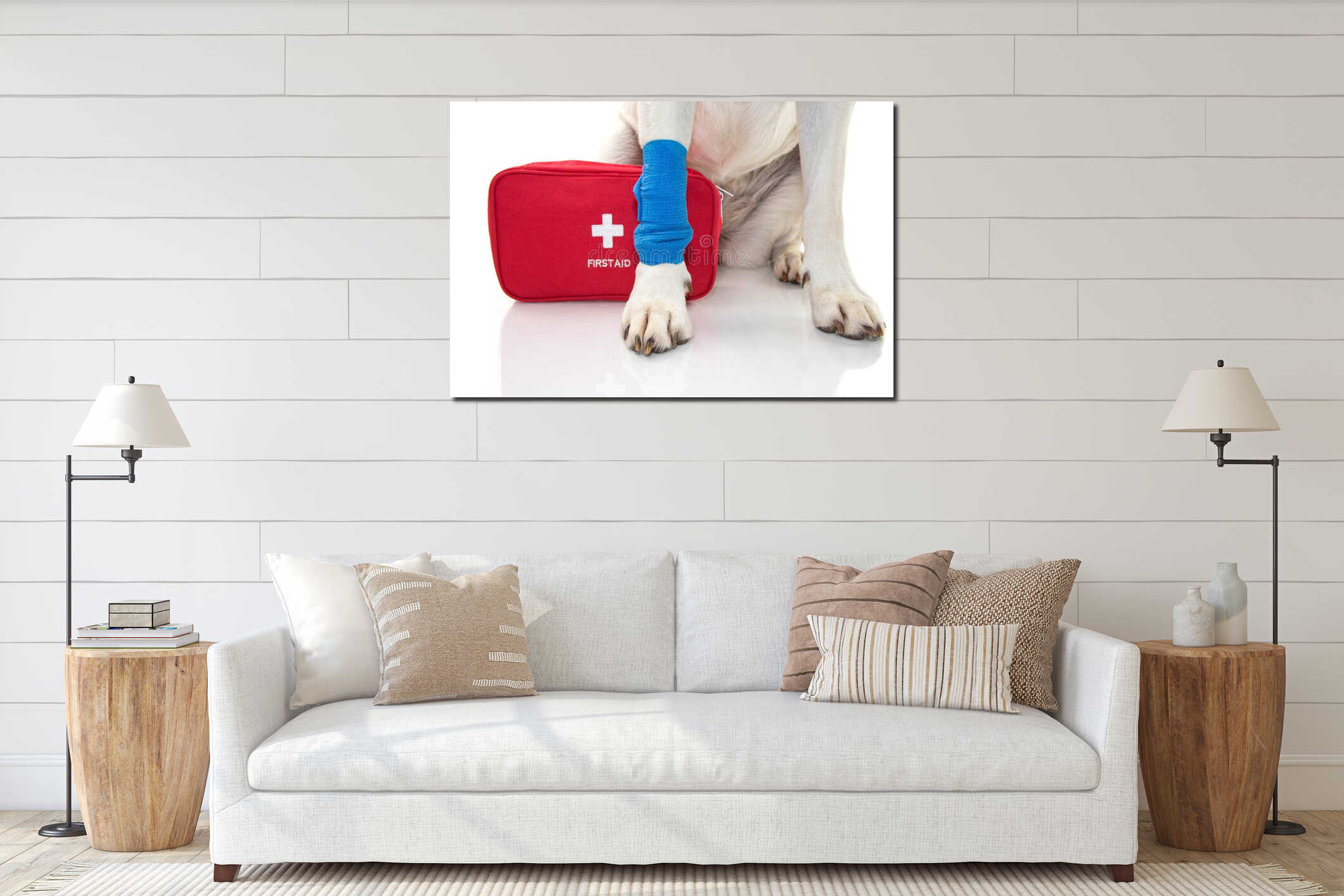 Canvas hanging interior mockup