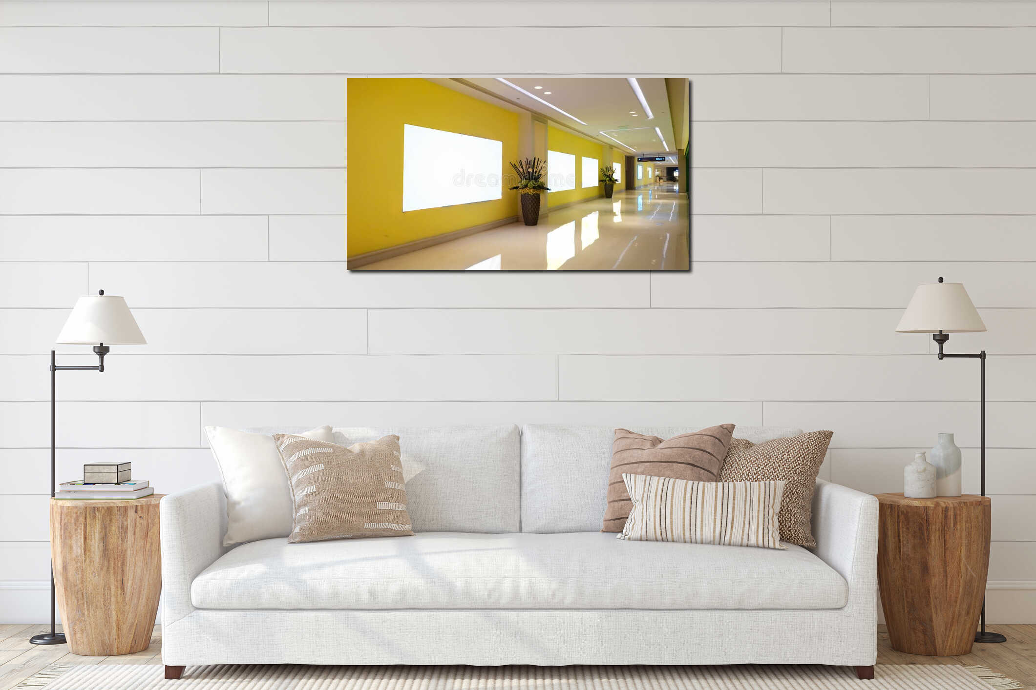 Canvas hanging interior mockup