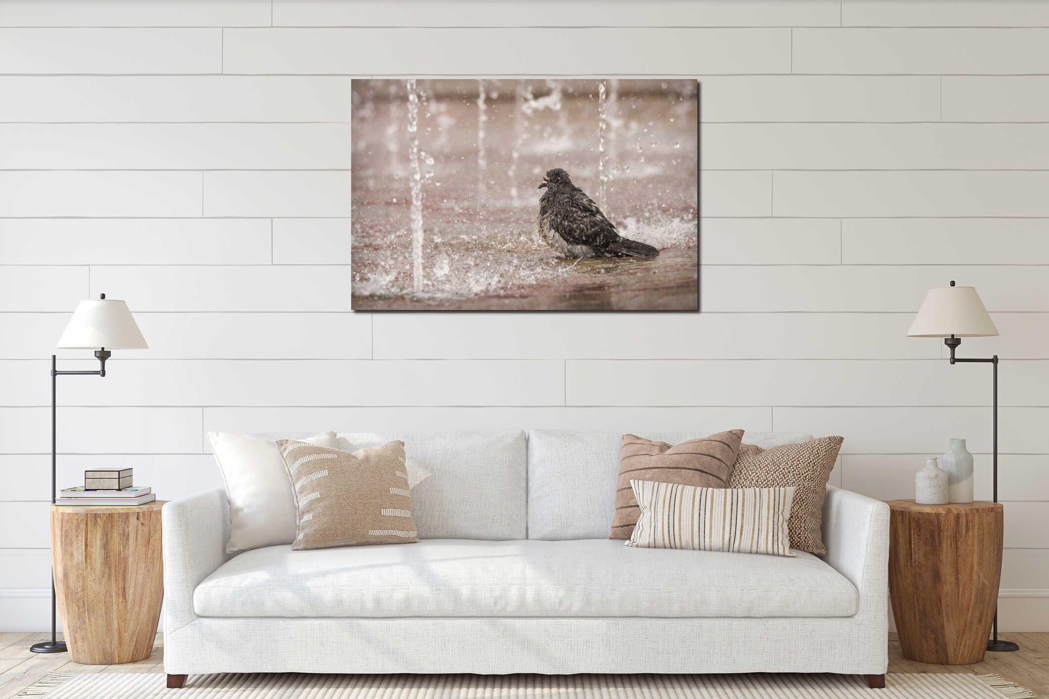 Canvas hanging interior mockup