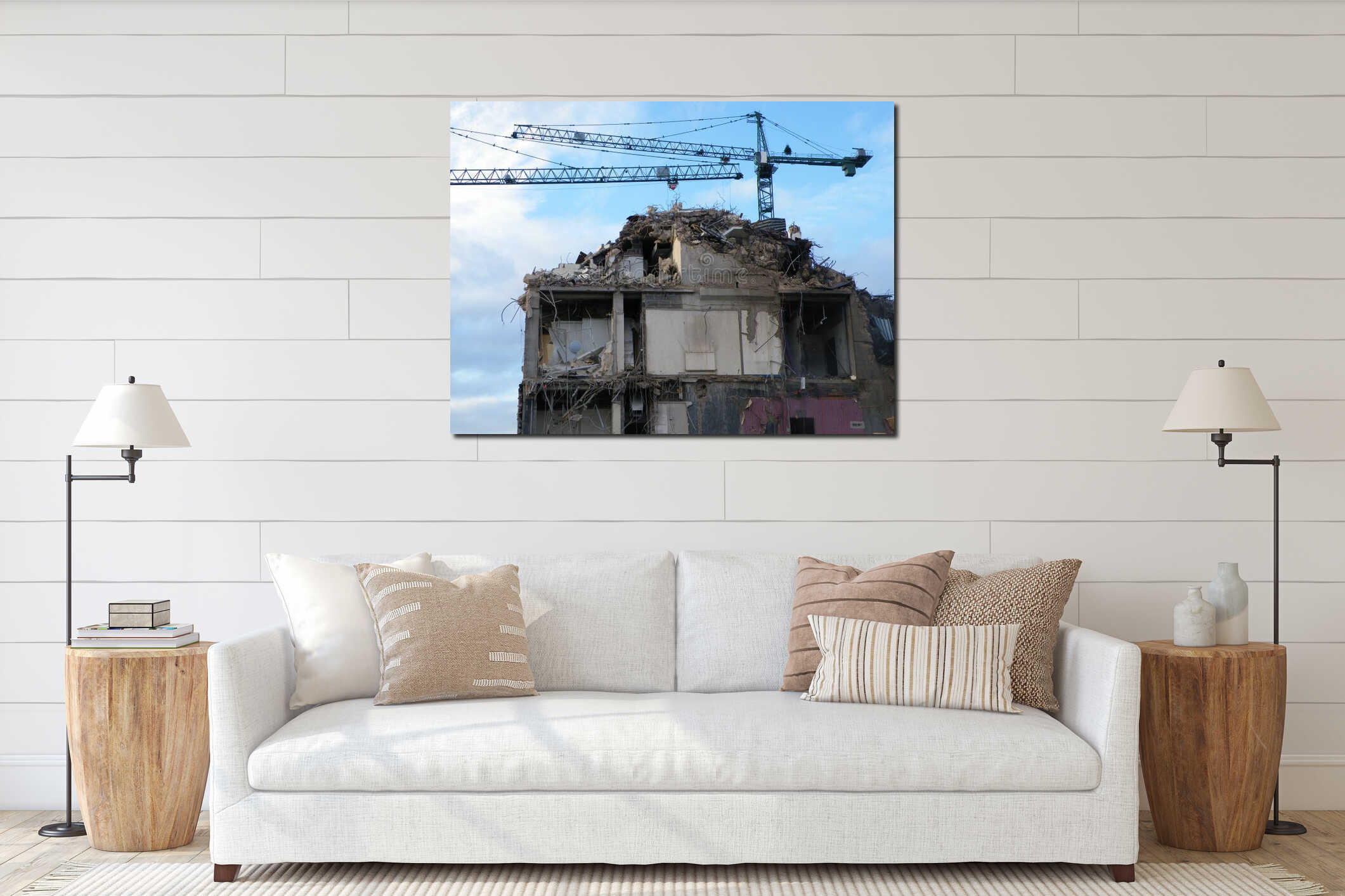 Canvas hanging interior mockup