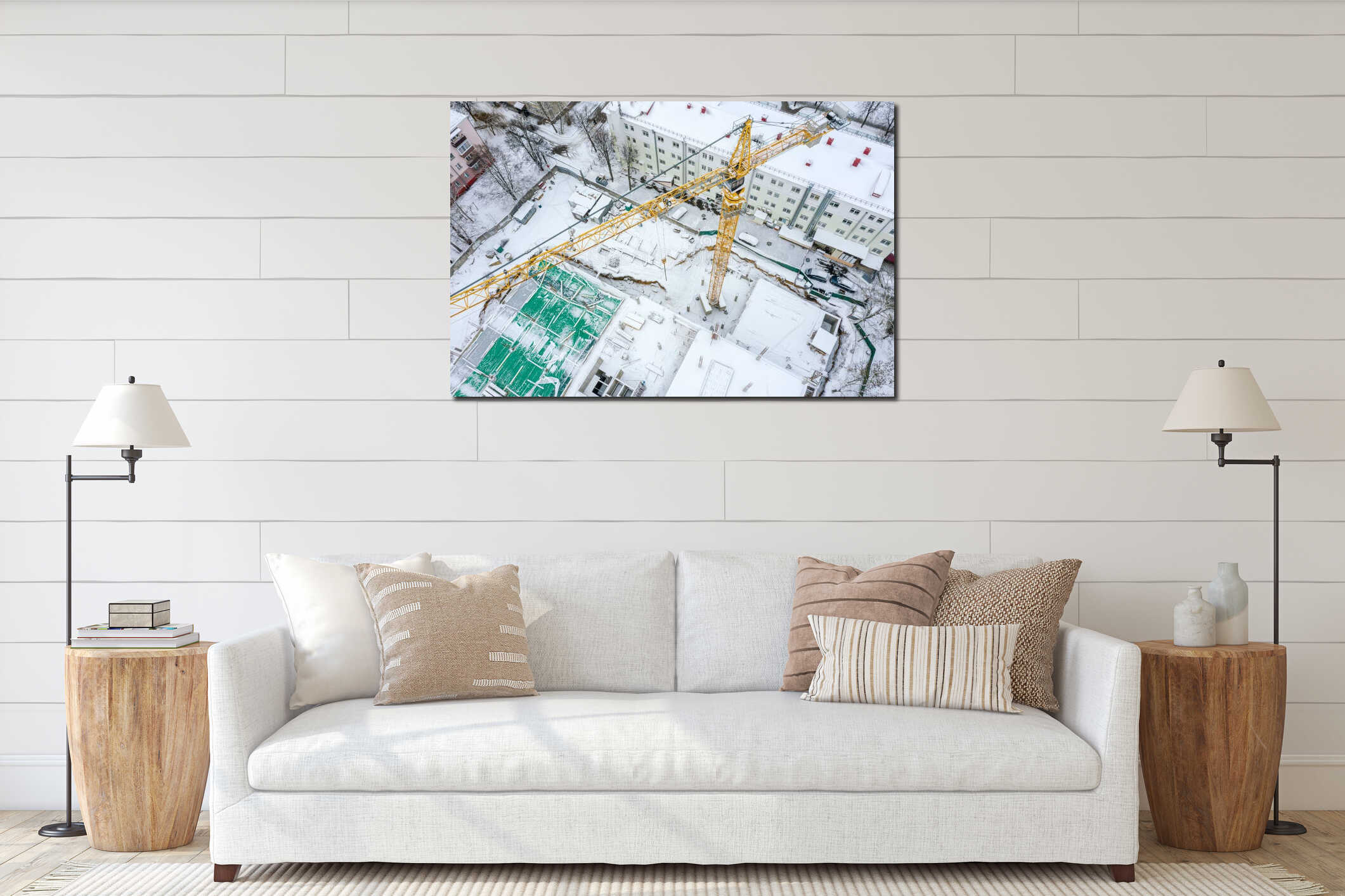 Canvas hanging interior mockup