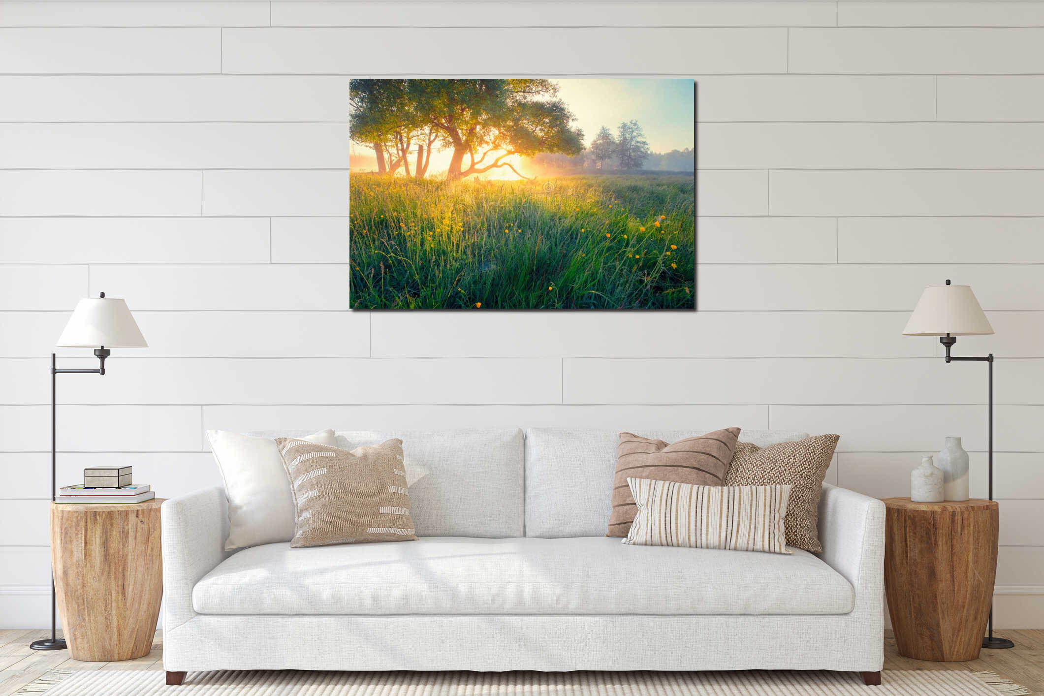 Canvas hanging interior mockup