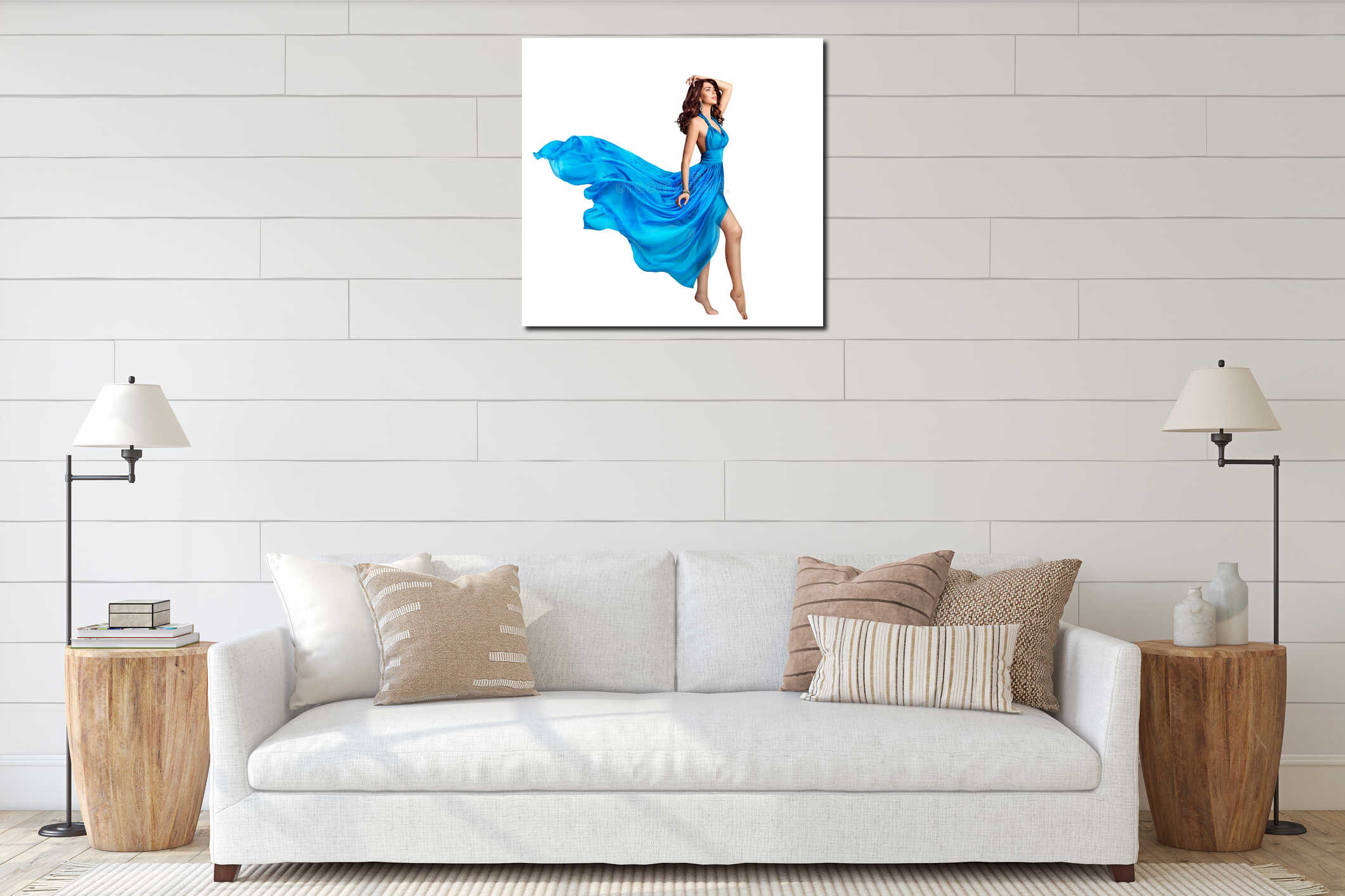 Canvas hanging interior mockup