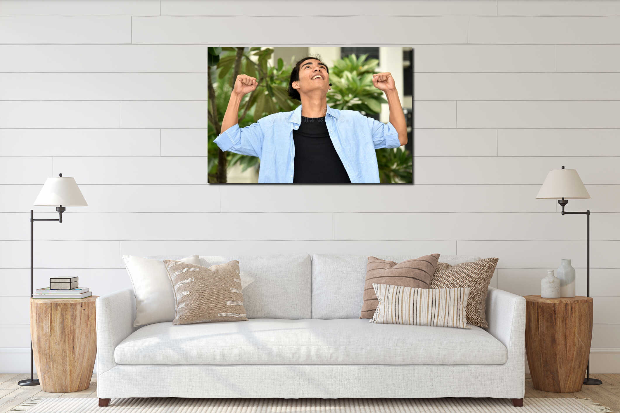 Canvas hanging interior mockup