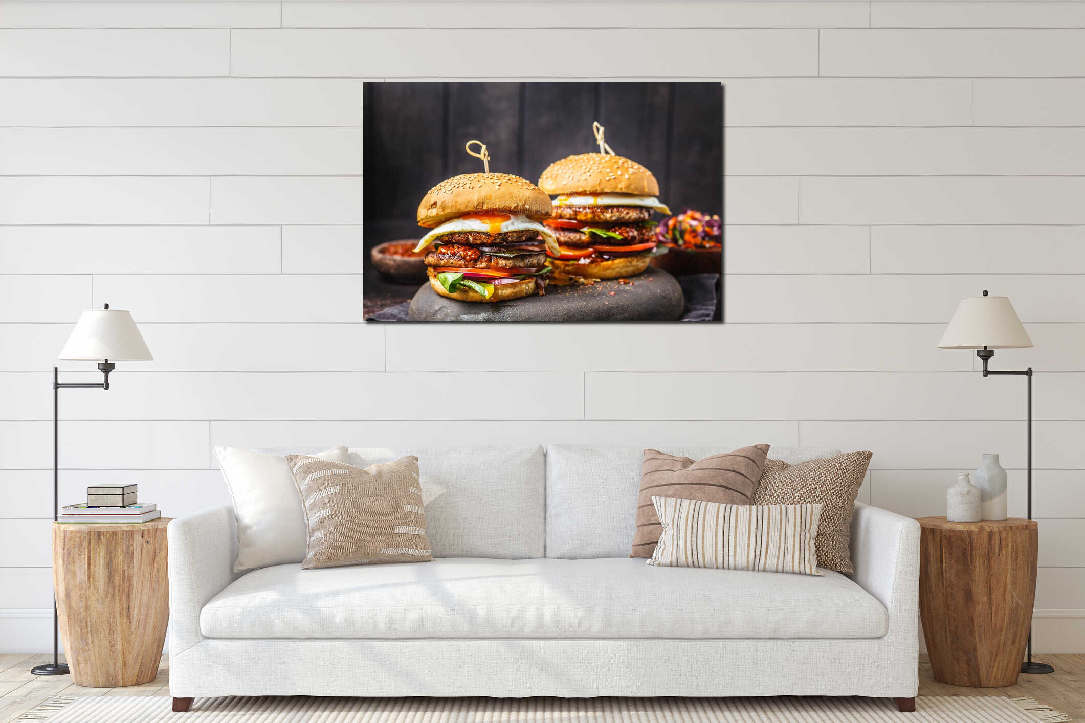 Canvas hanging interior mockup