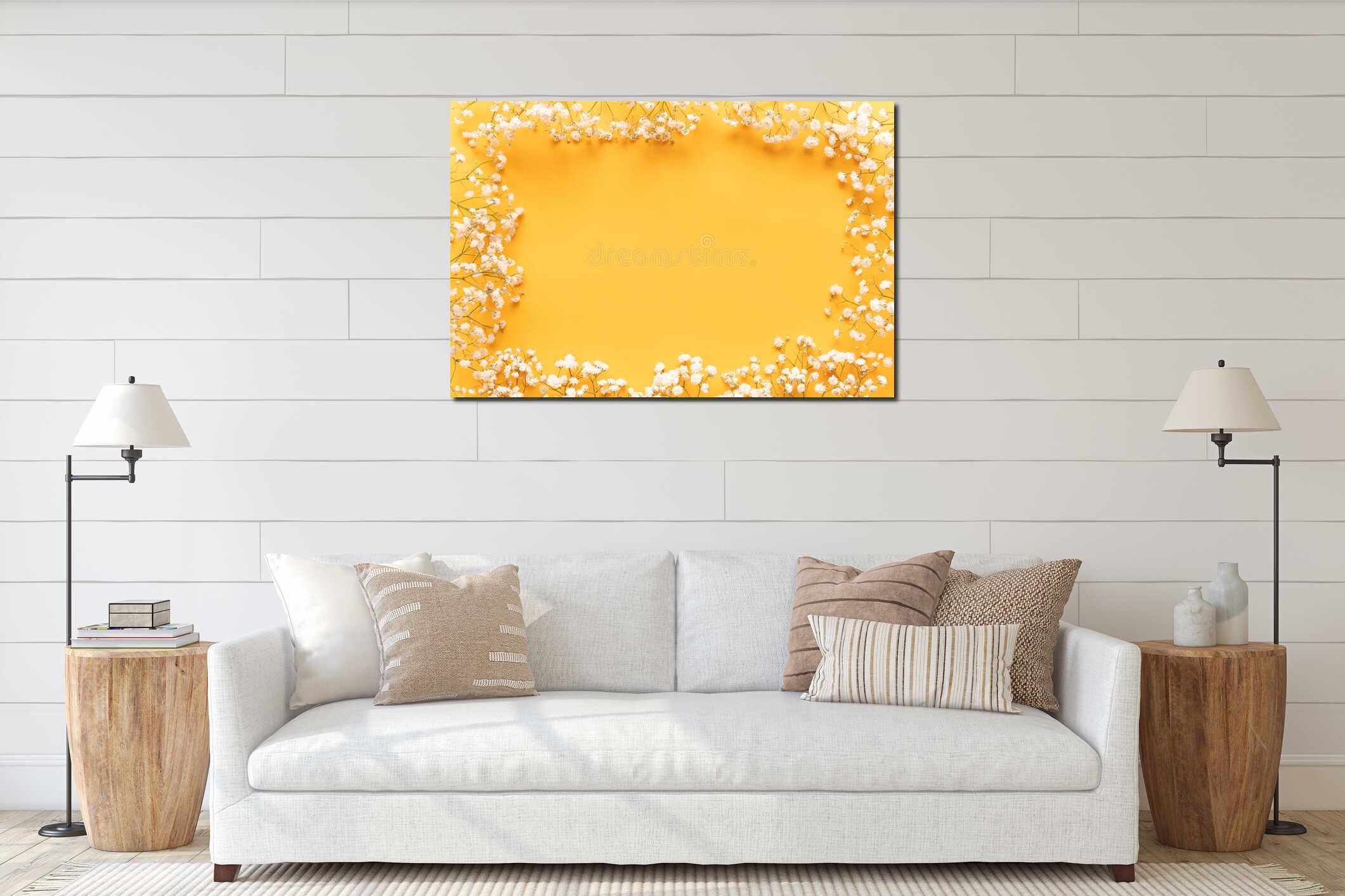 Canvas hanging interior mockup