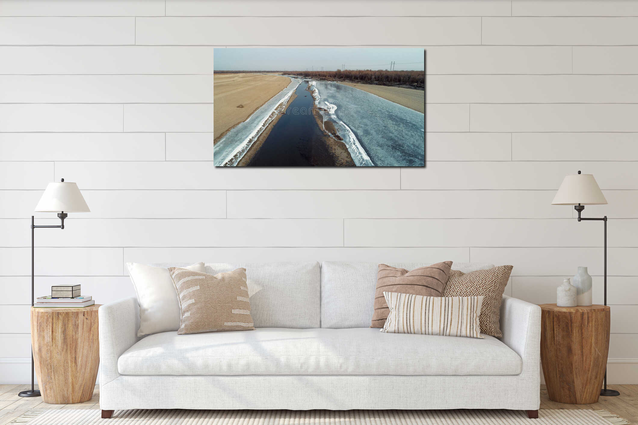 Canvas hanging interior mockup