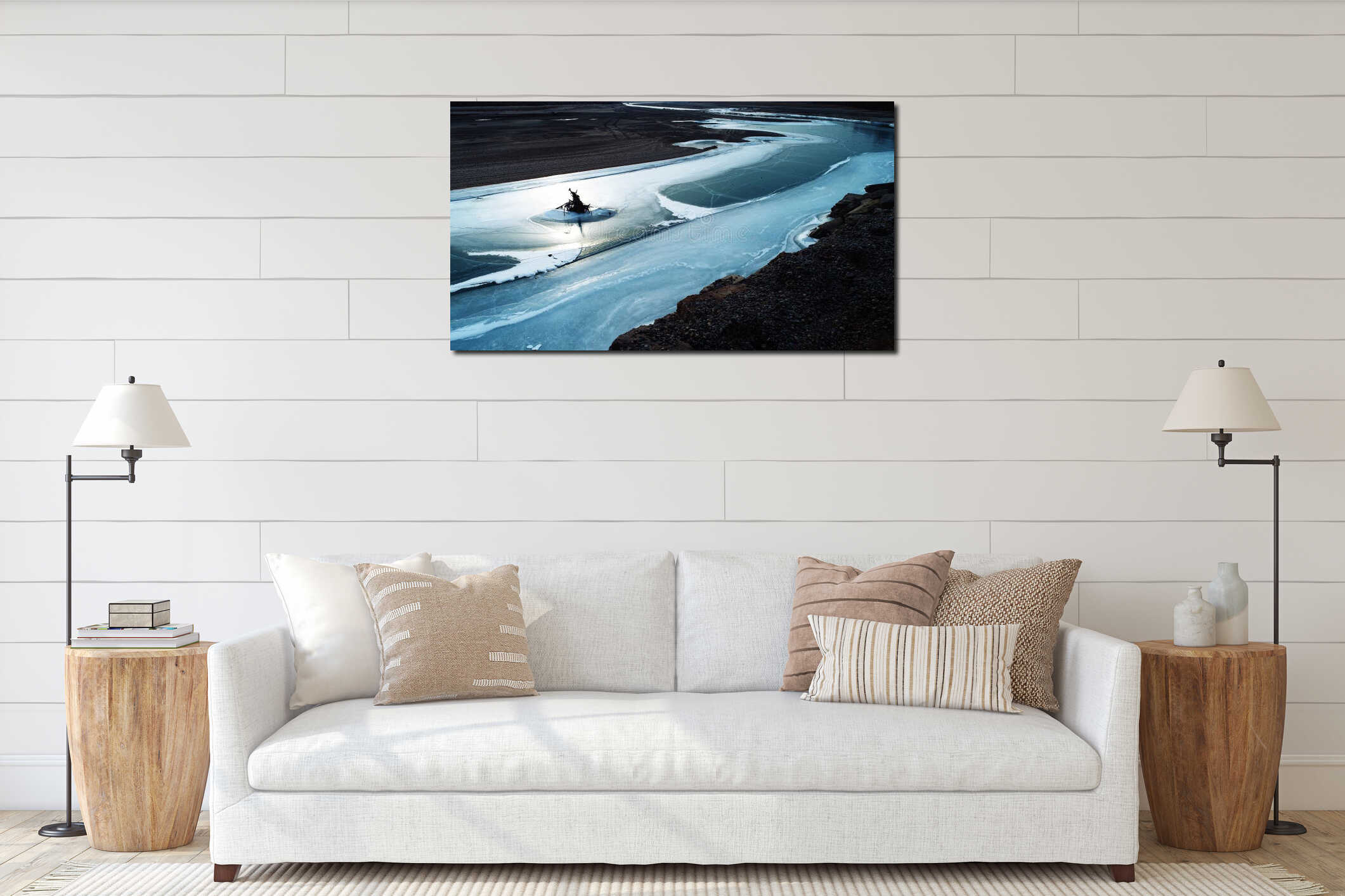 Canvas hanging interior mockup