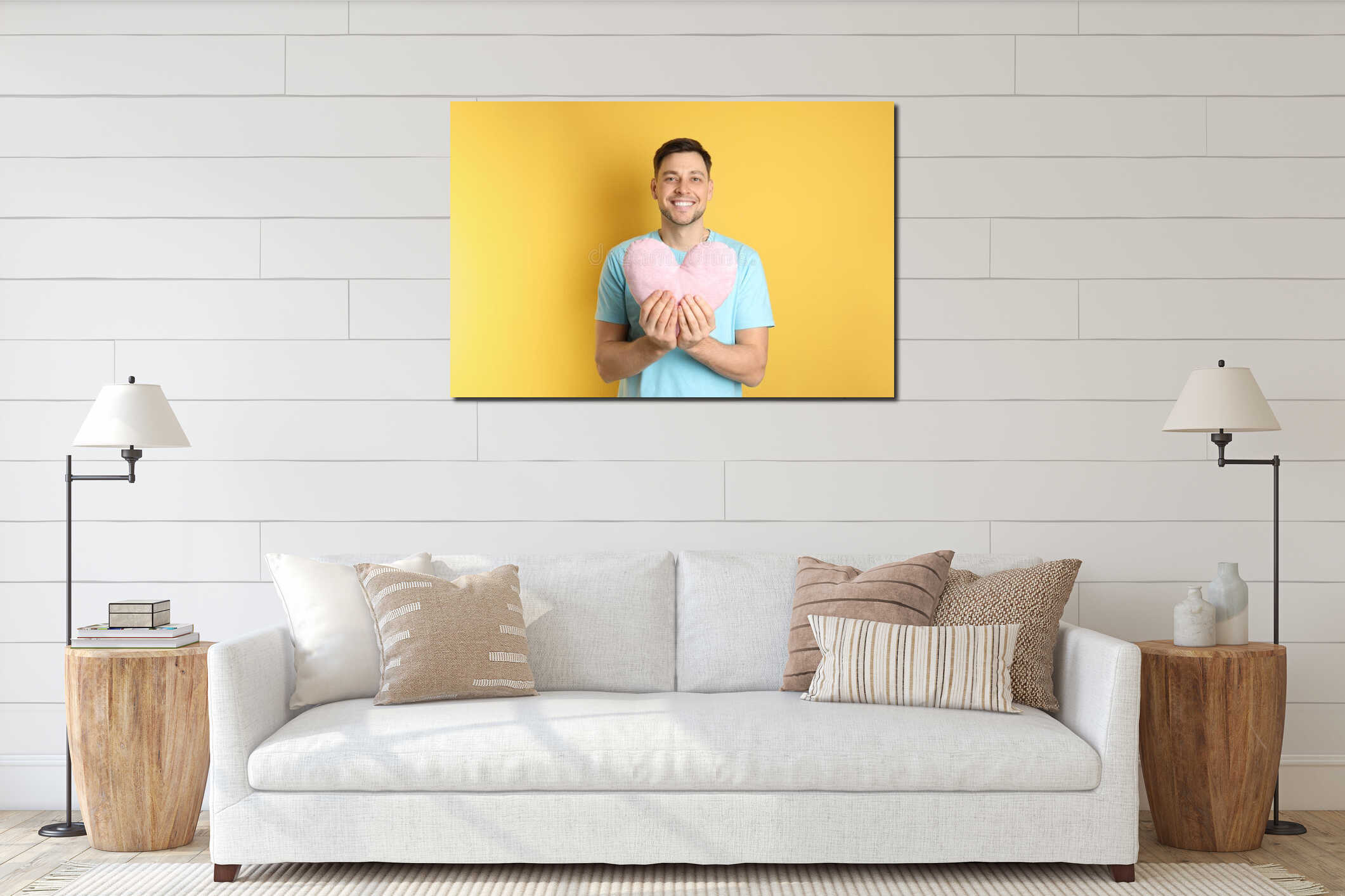 Canvas hanging interior mockup
