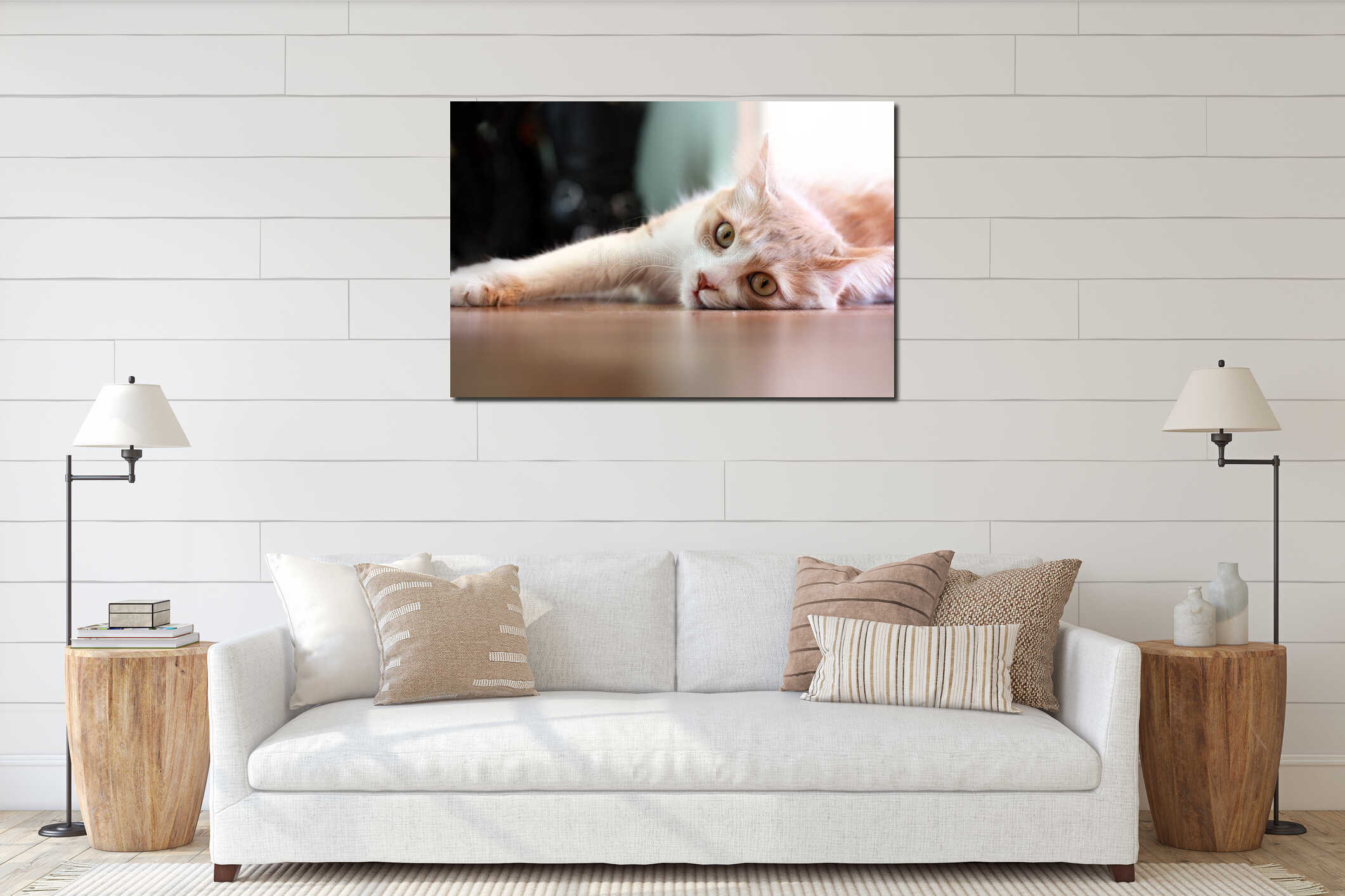 Canvas hanging interior mockup