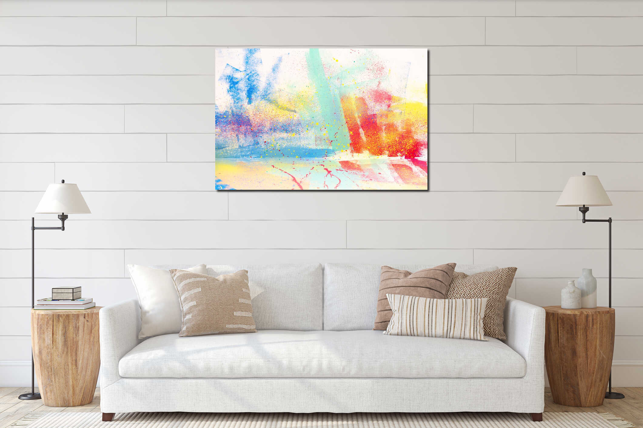 Canvas hanging interior mockup
