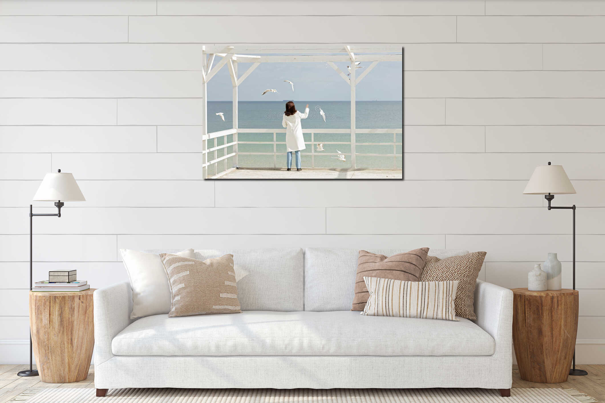 Canvas hanging interior mockup