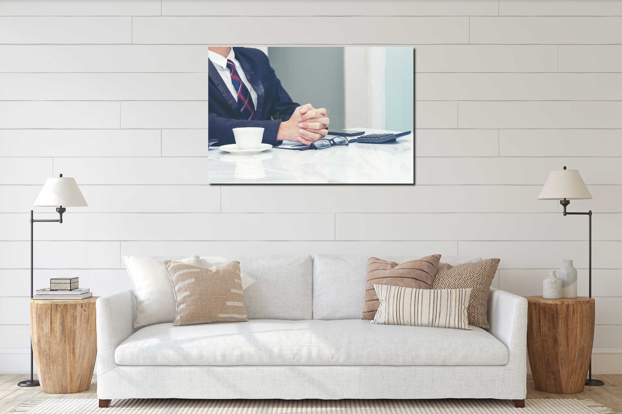 Canvas hanging interior mockup