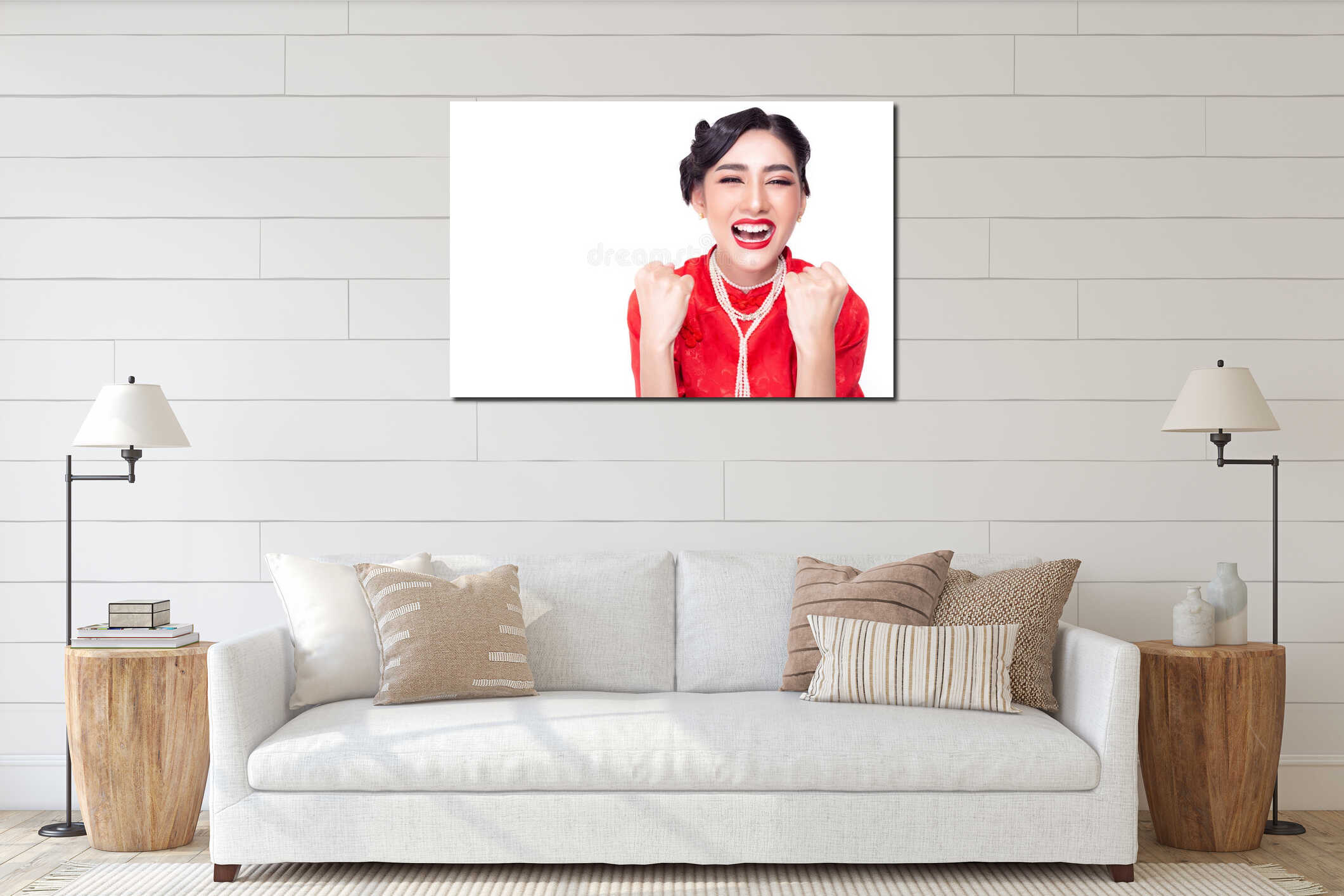 Canvas hanging interior mockup