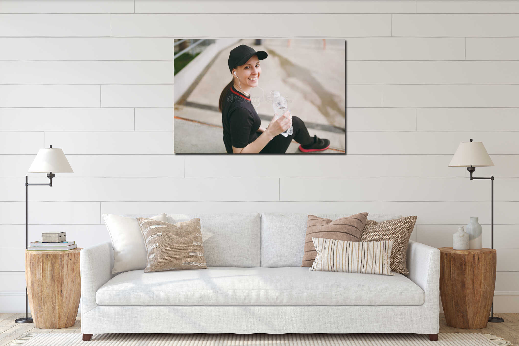 Canvas hanging interior mockup