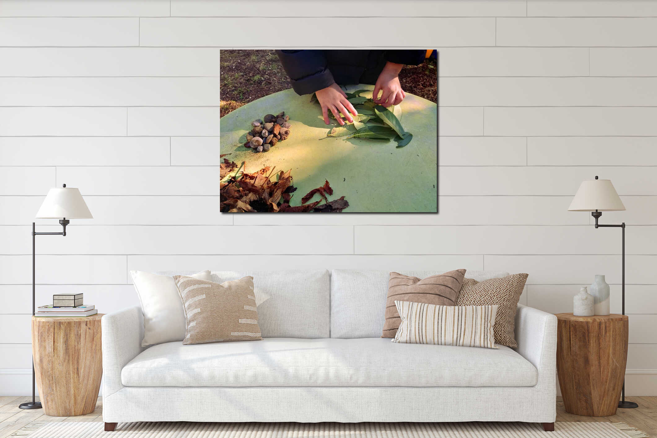 Canvas hanging interior mockup