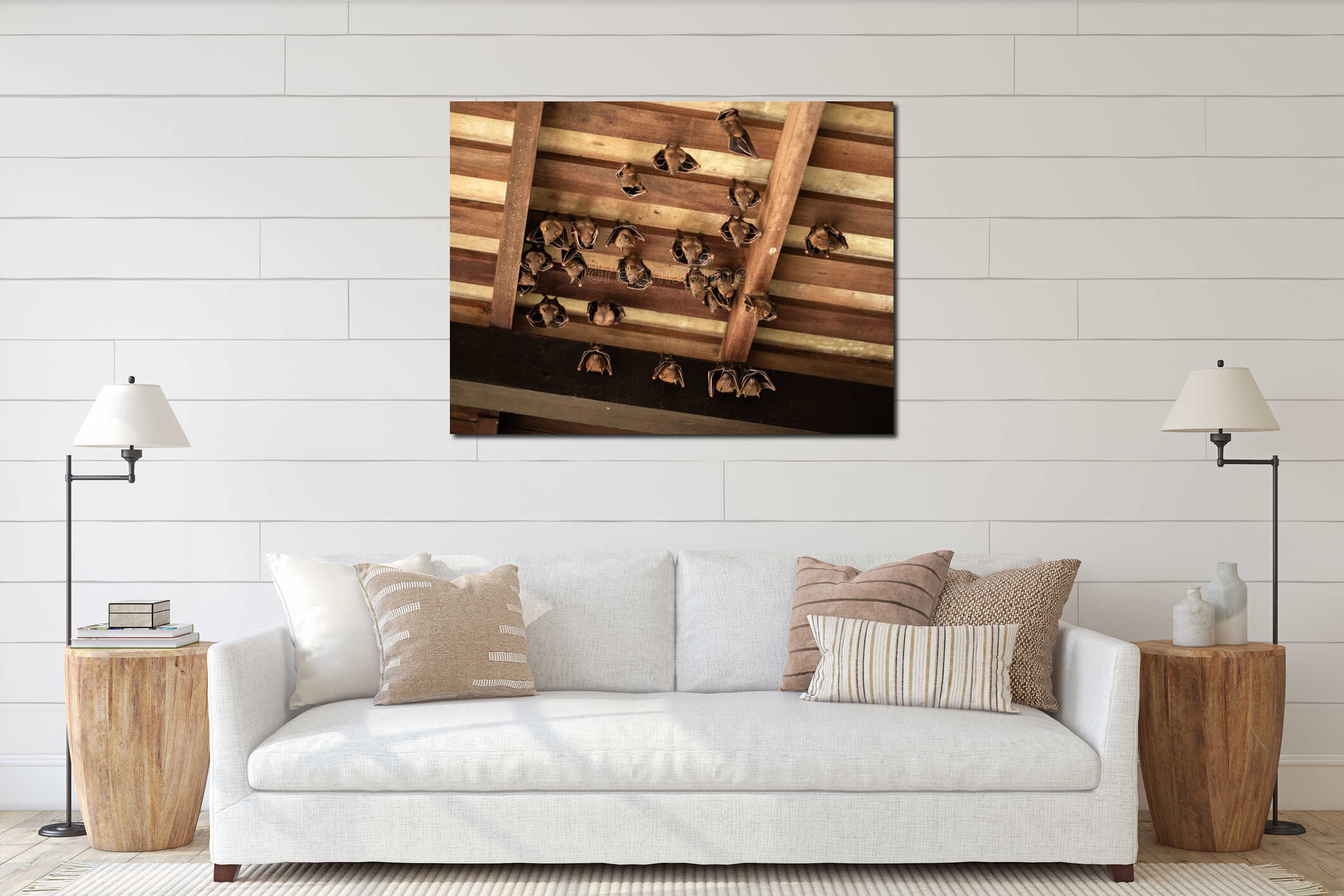 Canvas hanging interior mockup