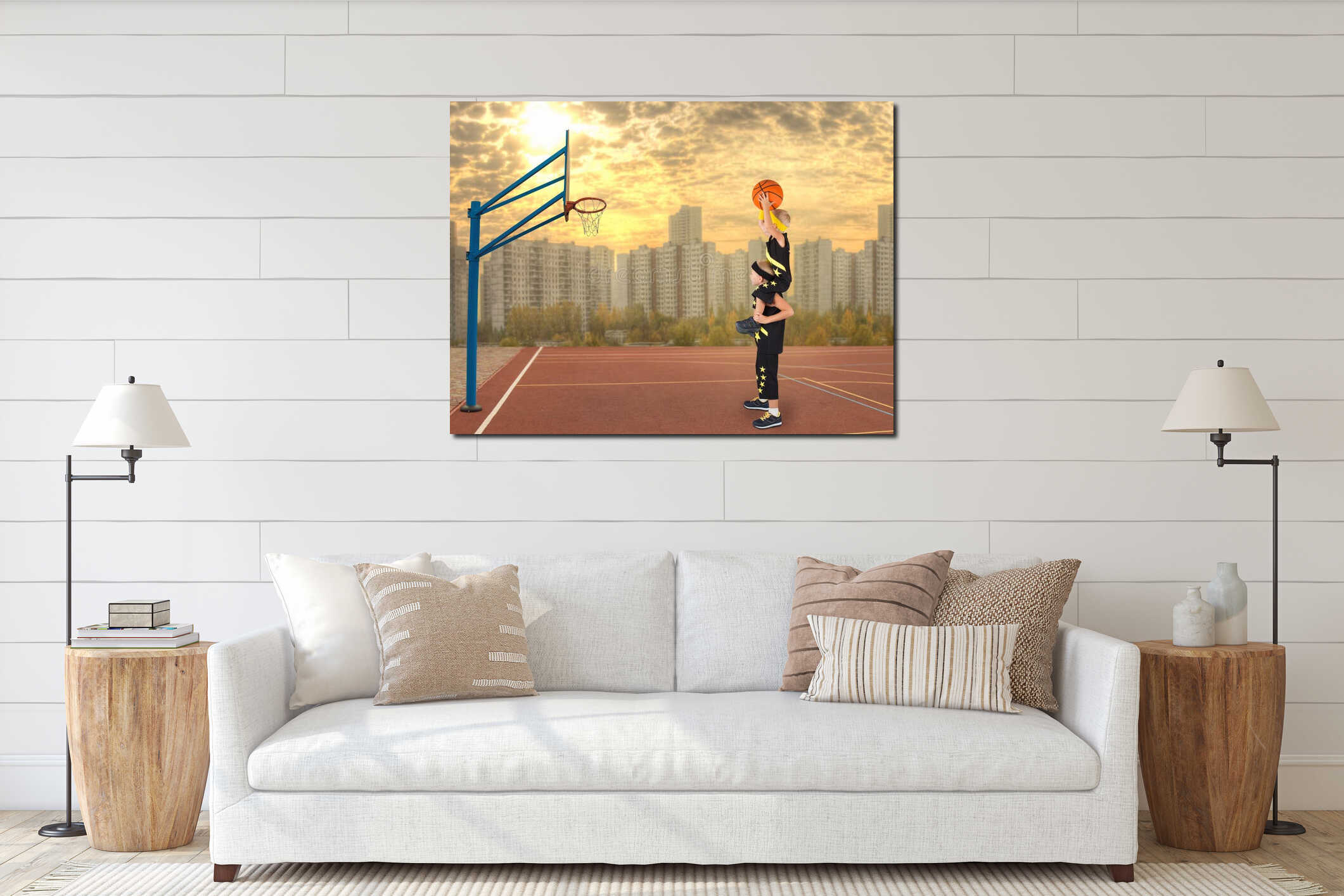 Canvas hanging interior mockup