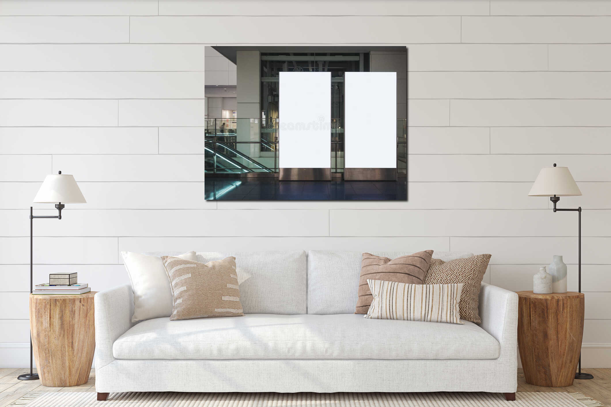 Canvas hanging interior mockup
