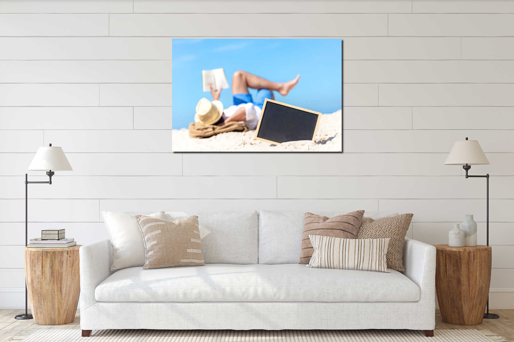 Canvas hanging interior mockup