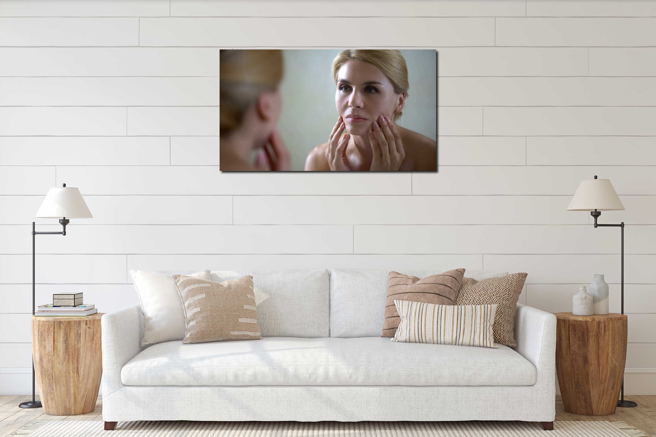 Canvas hanging interior mockup