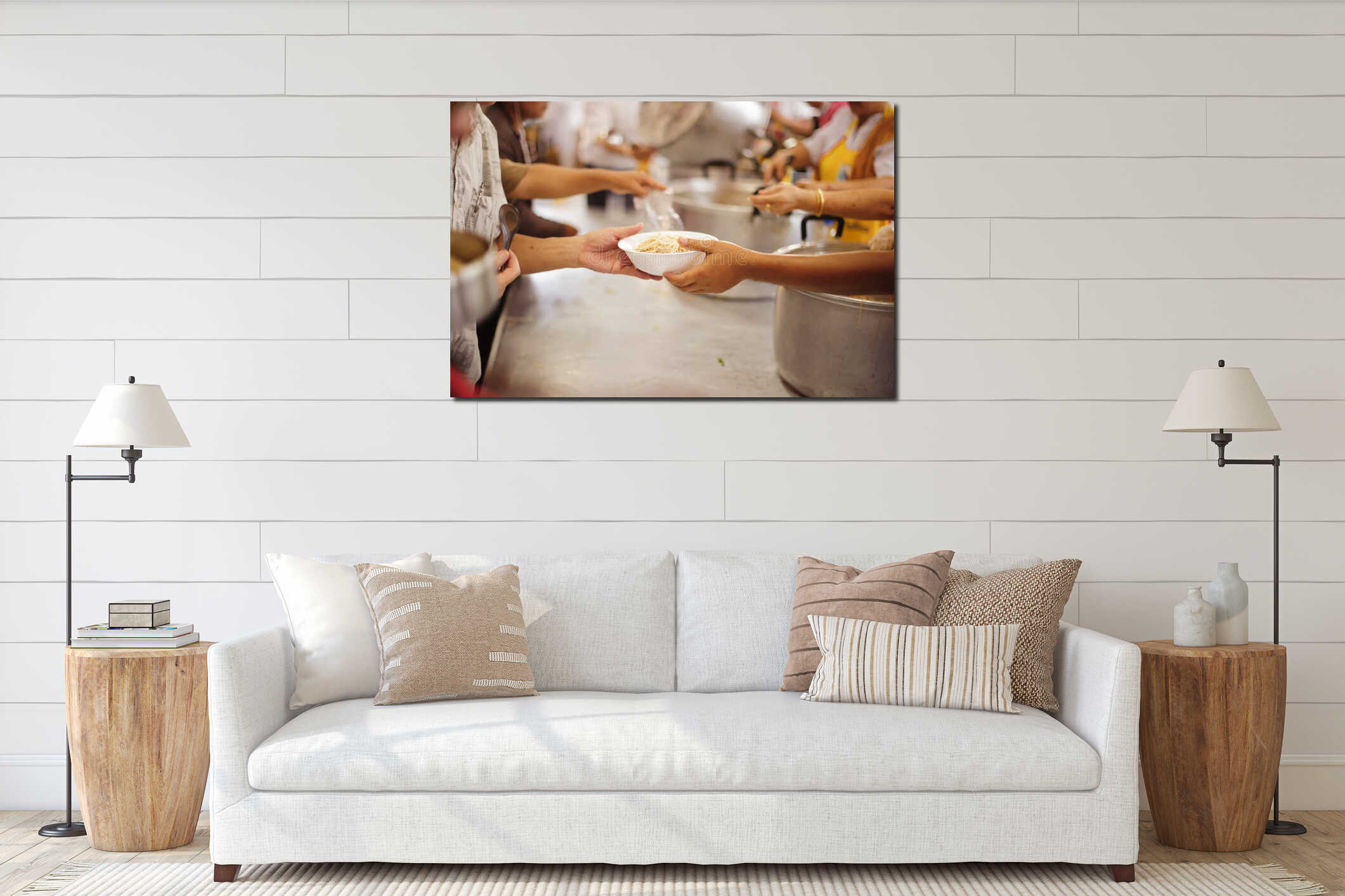 Canvas hanging interior mockup