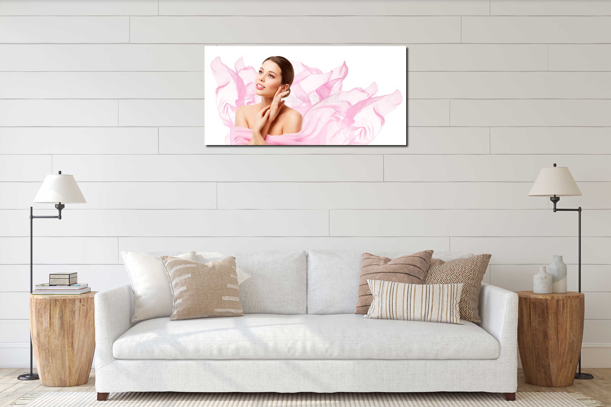 Canvas hanging interior mockup