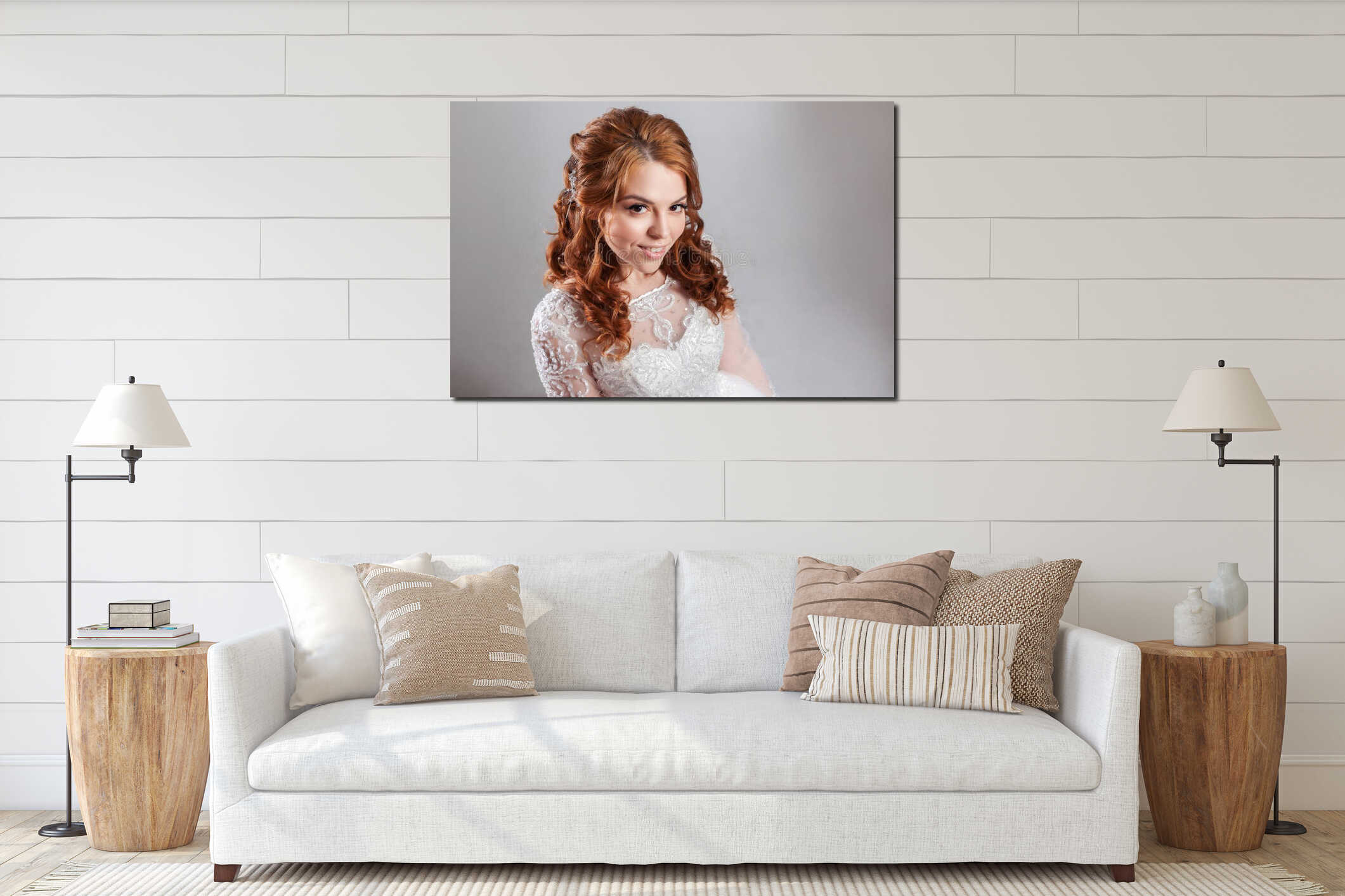 Canvas hanging interior mockup