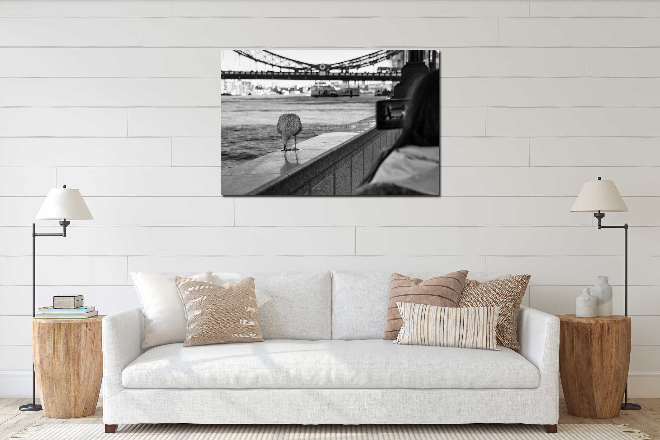 Canvas hanging interior mockup