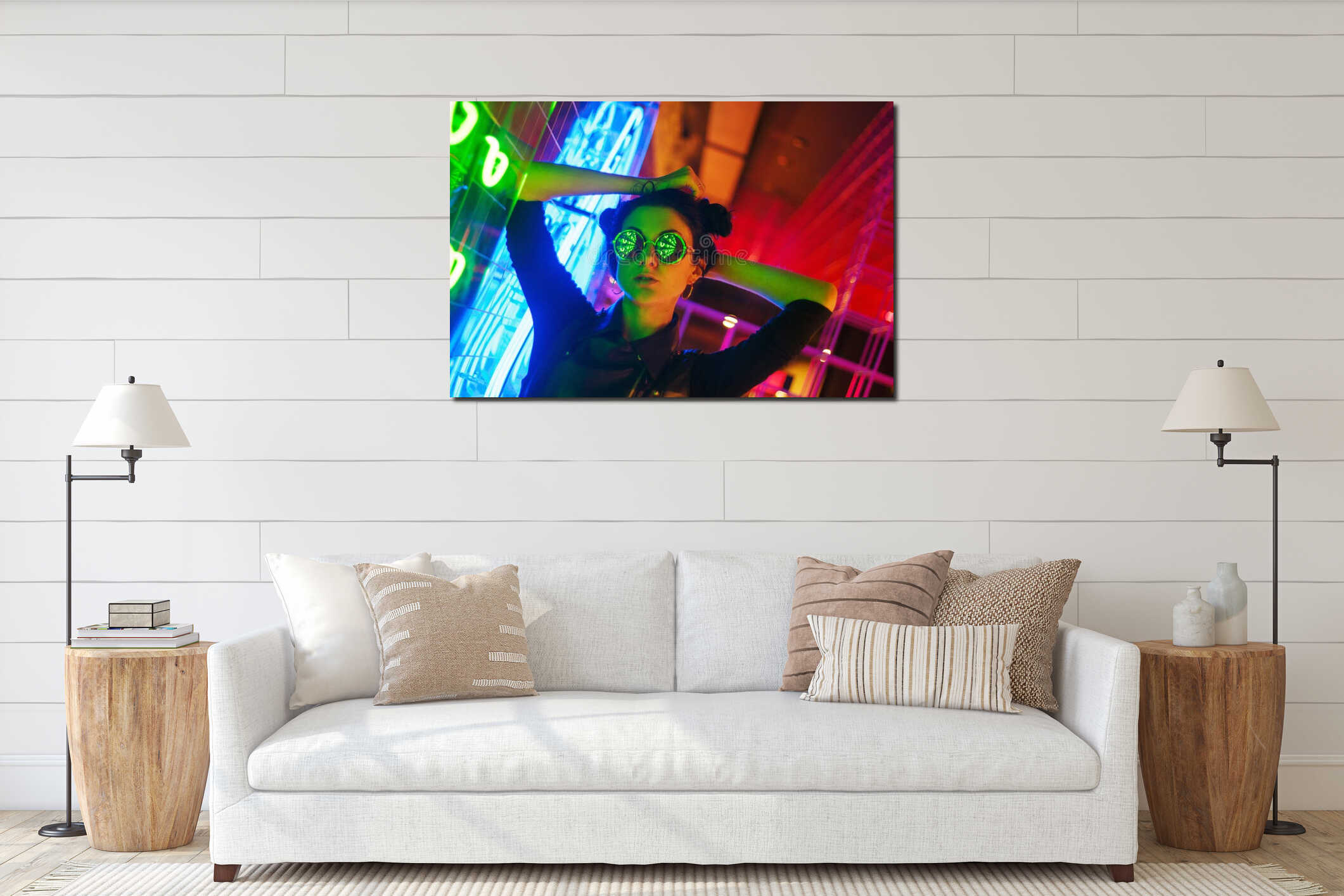 Canvas hanging interior mockup