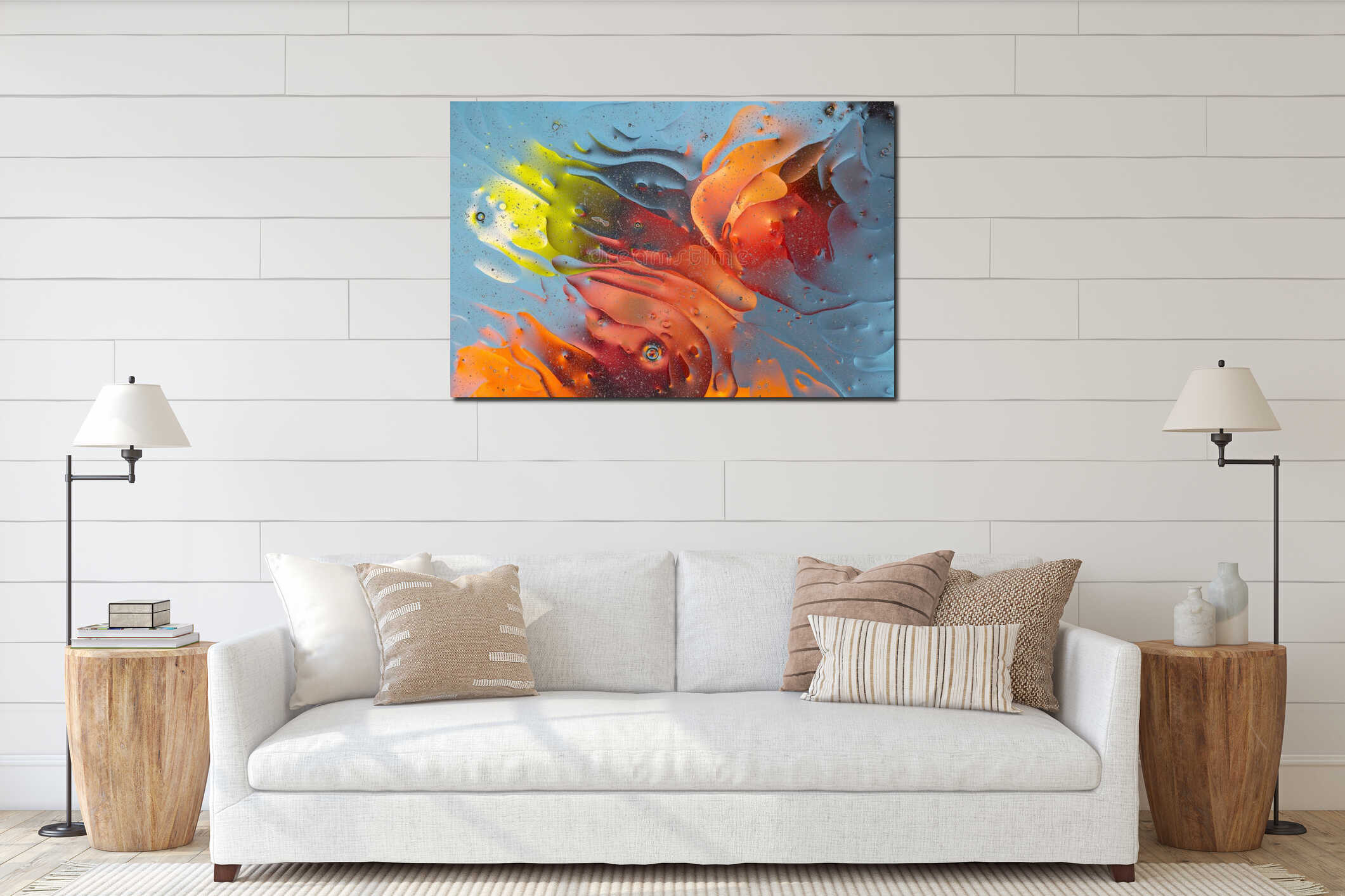 Canvas hanging interior mockup