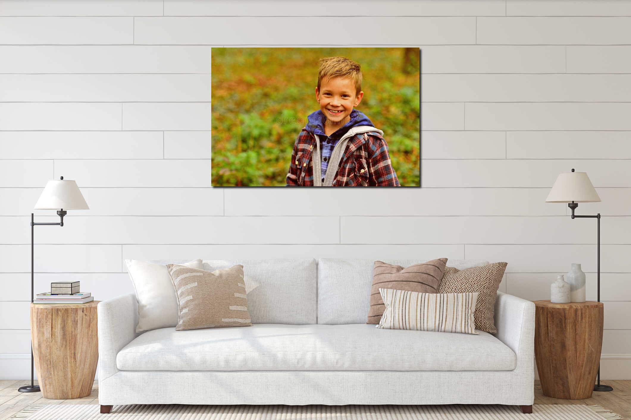 Canvas hanging interior mockup