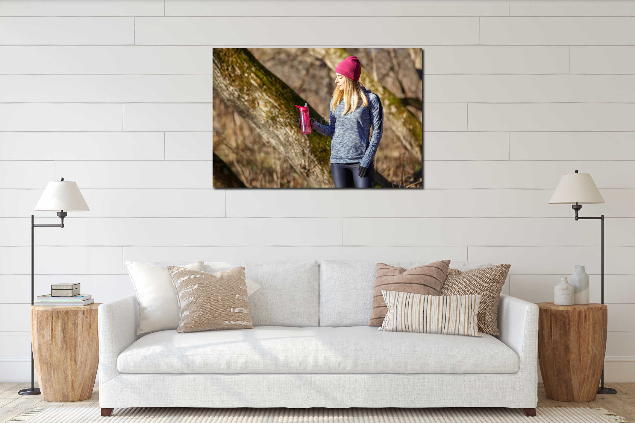 Canvas hanging interior mockup