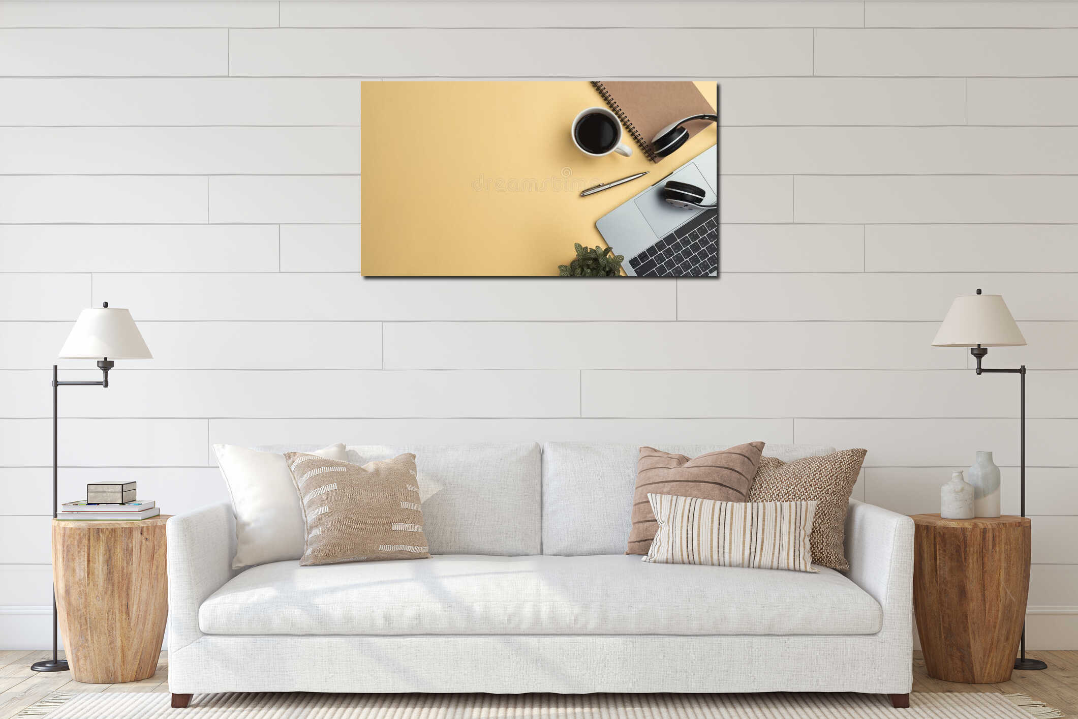 Canvas hanging interior mockup