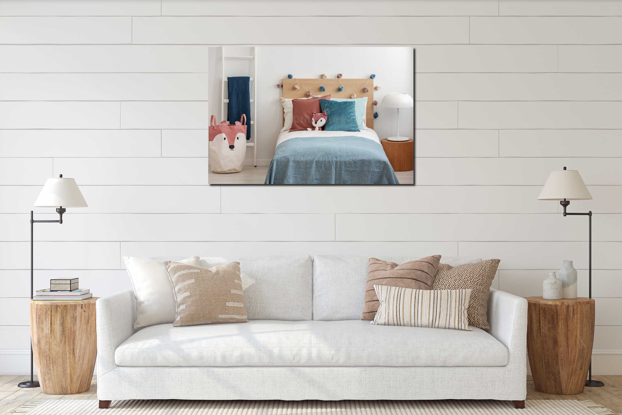 Canvas hanging interior mockup