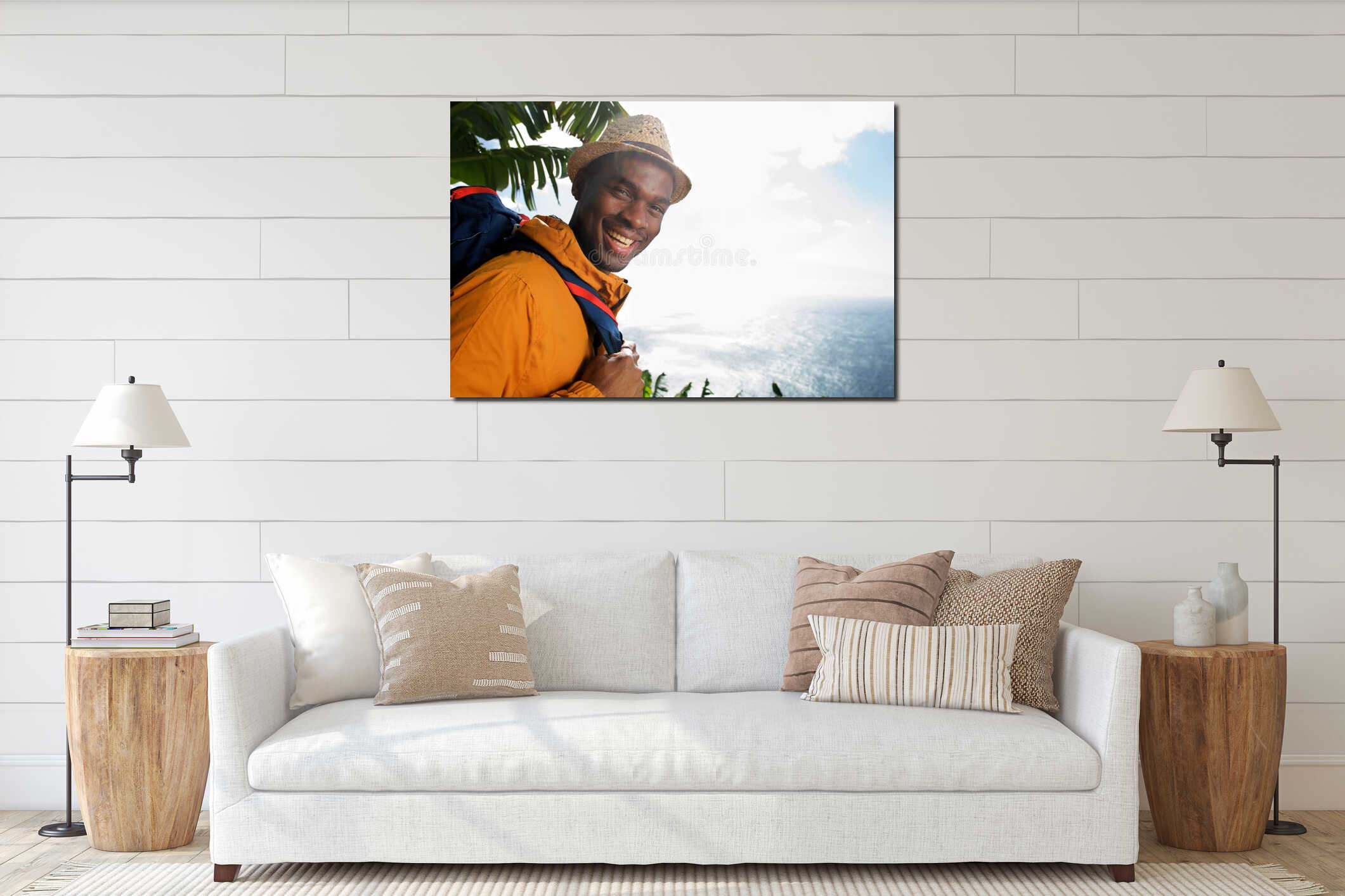 Canvas hanging interior mockup