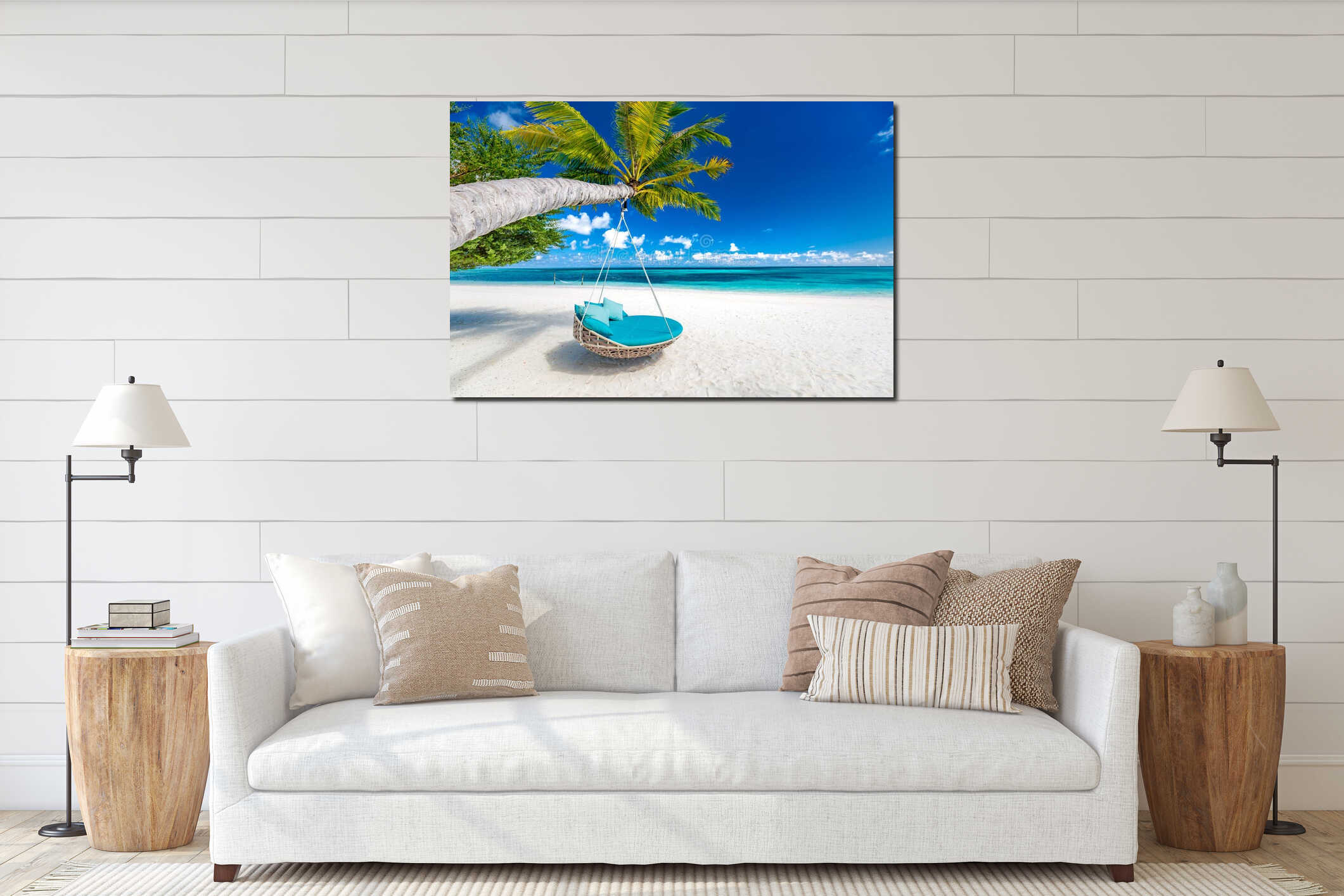 Canvas hanging interior mockup