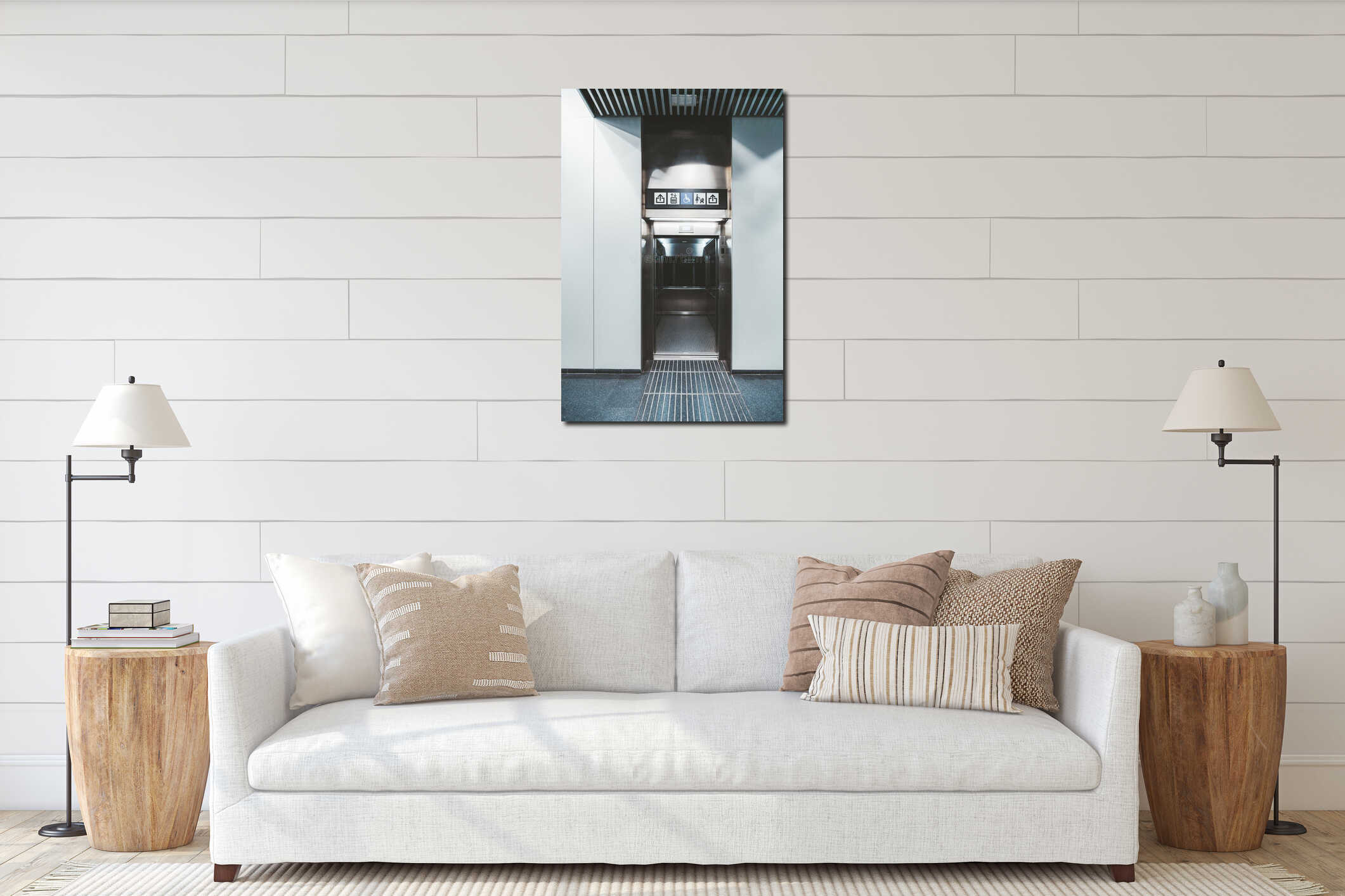 Canvas hanging interior mockup