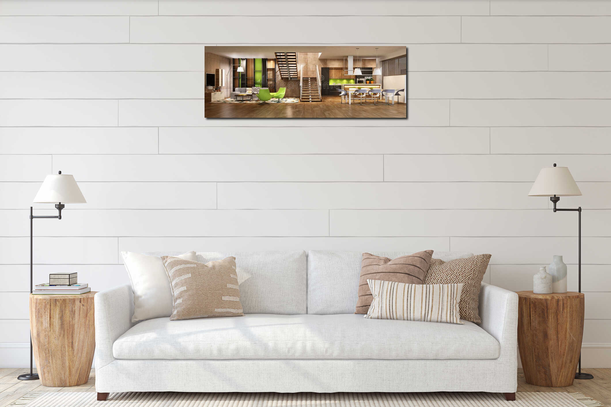 Canvas hanging interior mockup