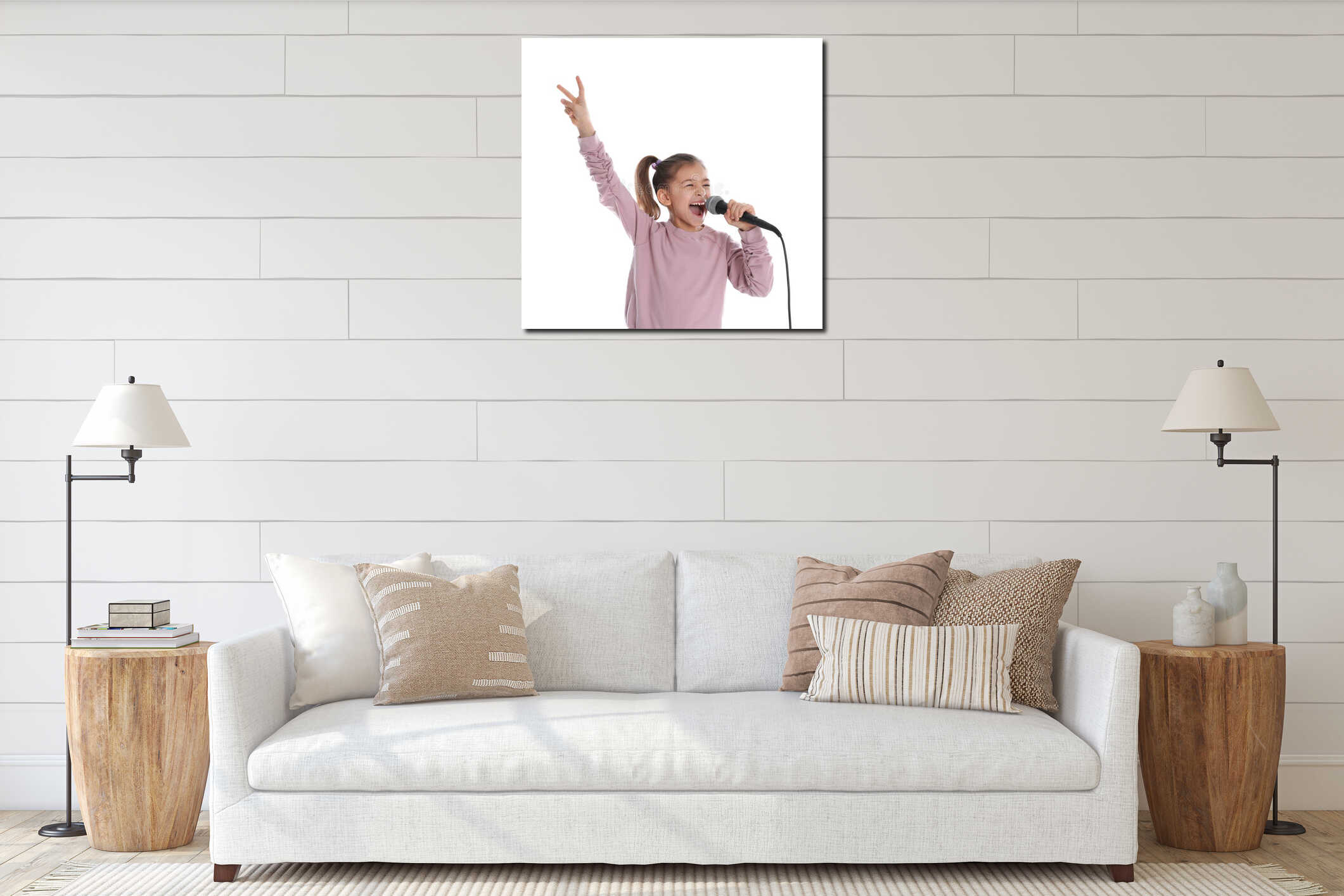 Canvas hanging interior mockup