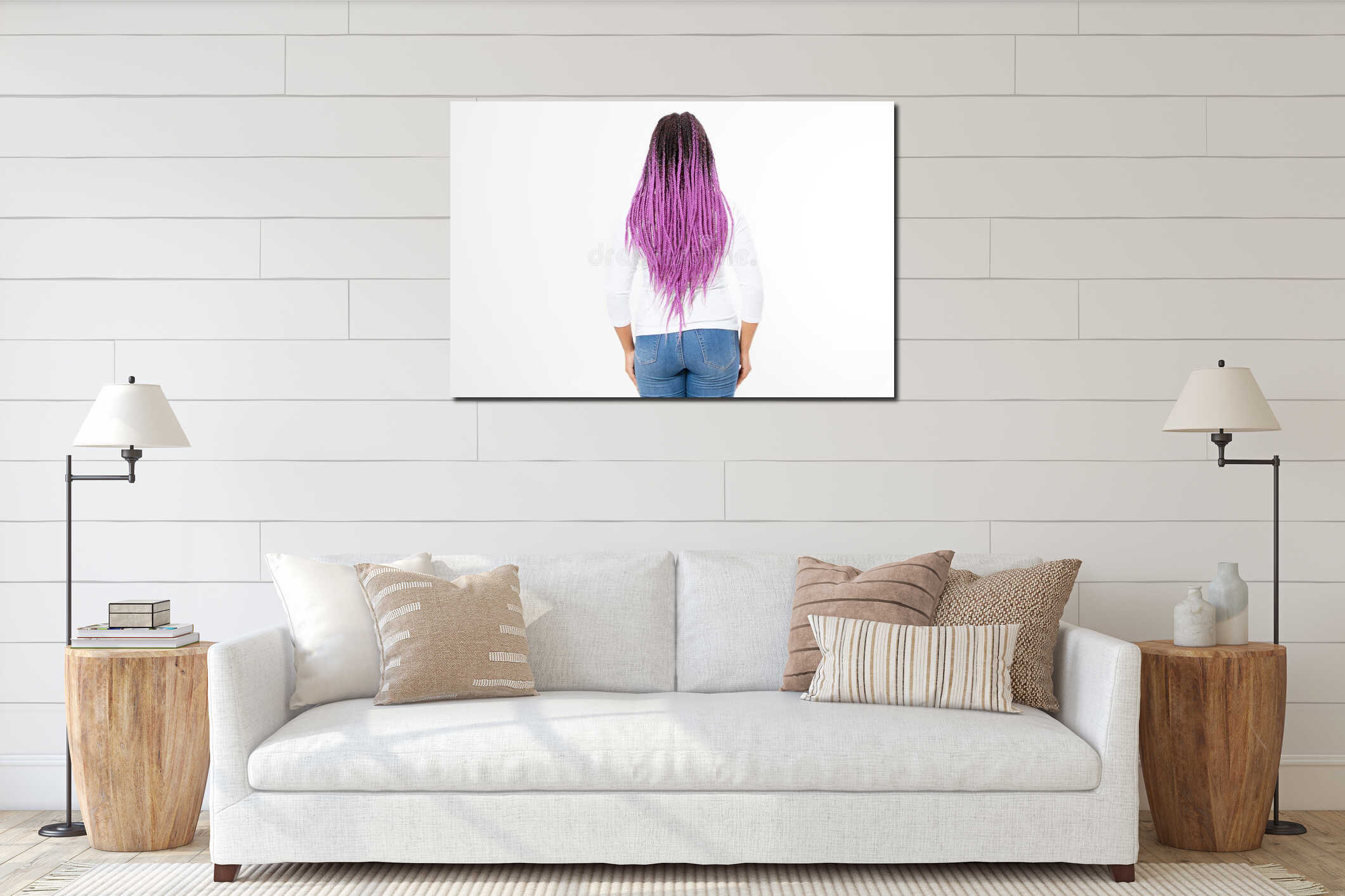 Canvas hanging interior mockup