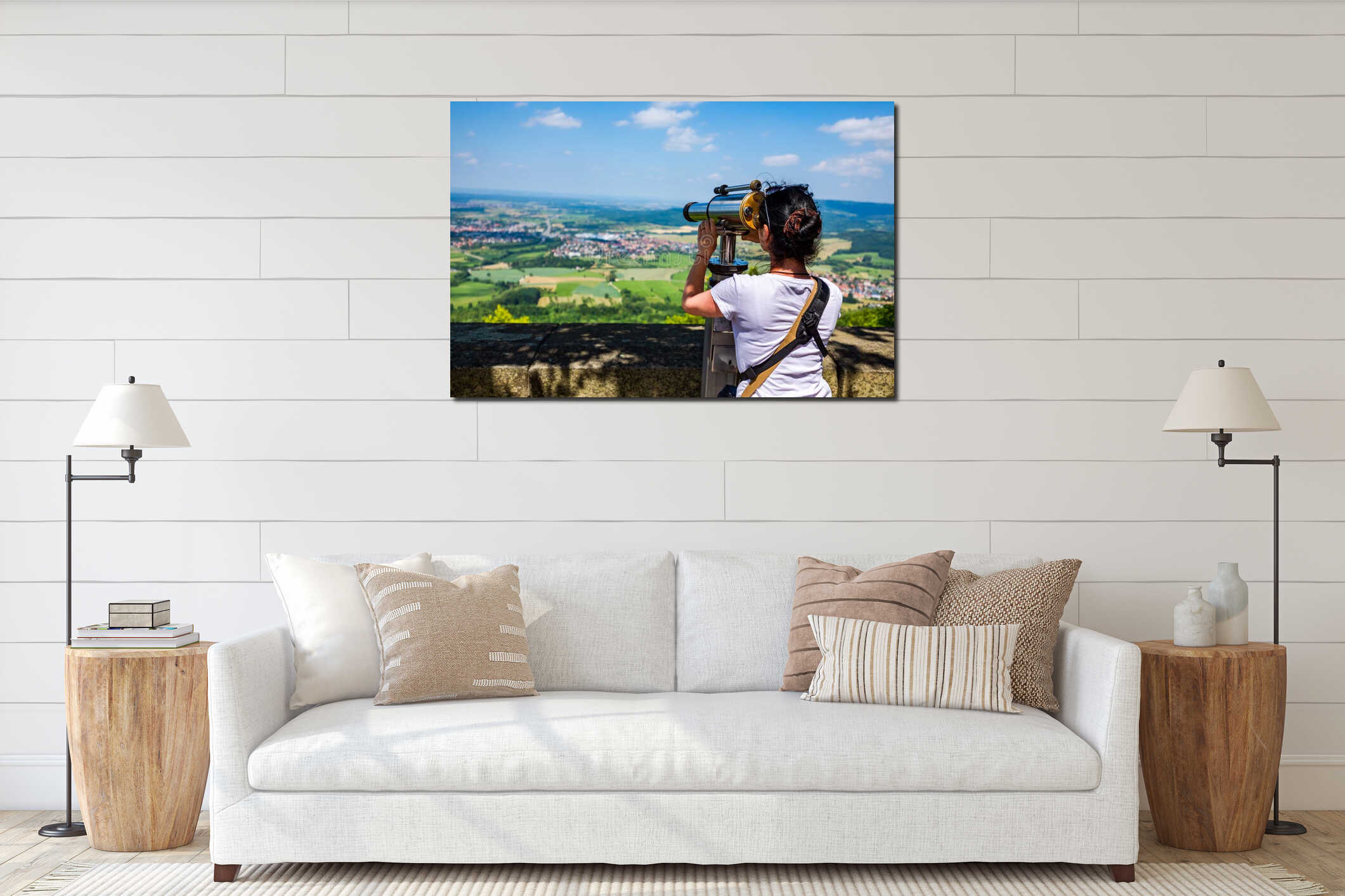 Canvas hanging interior mockup