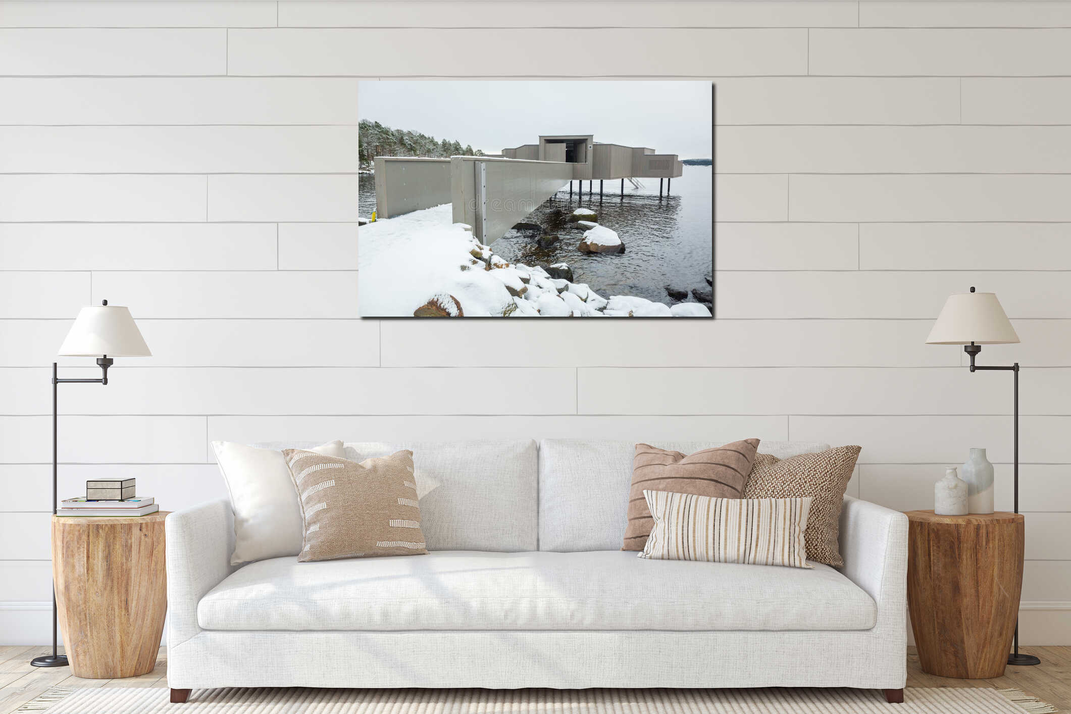 Canvas hanging interior mockup