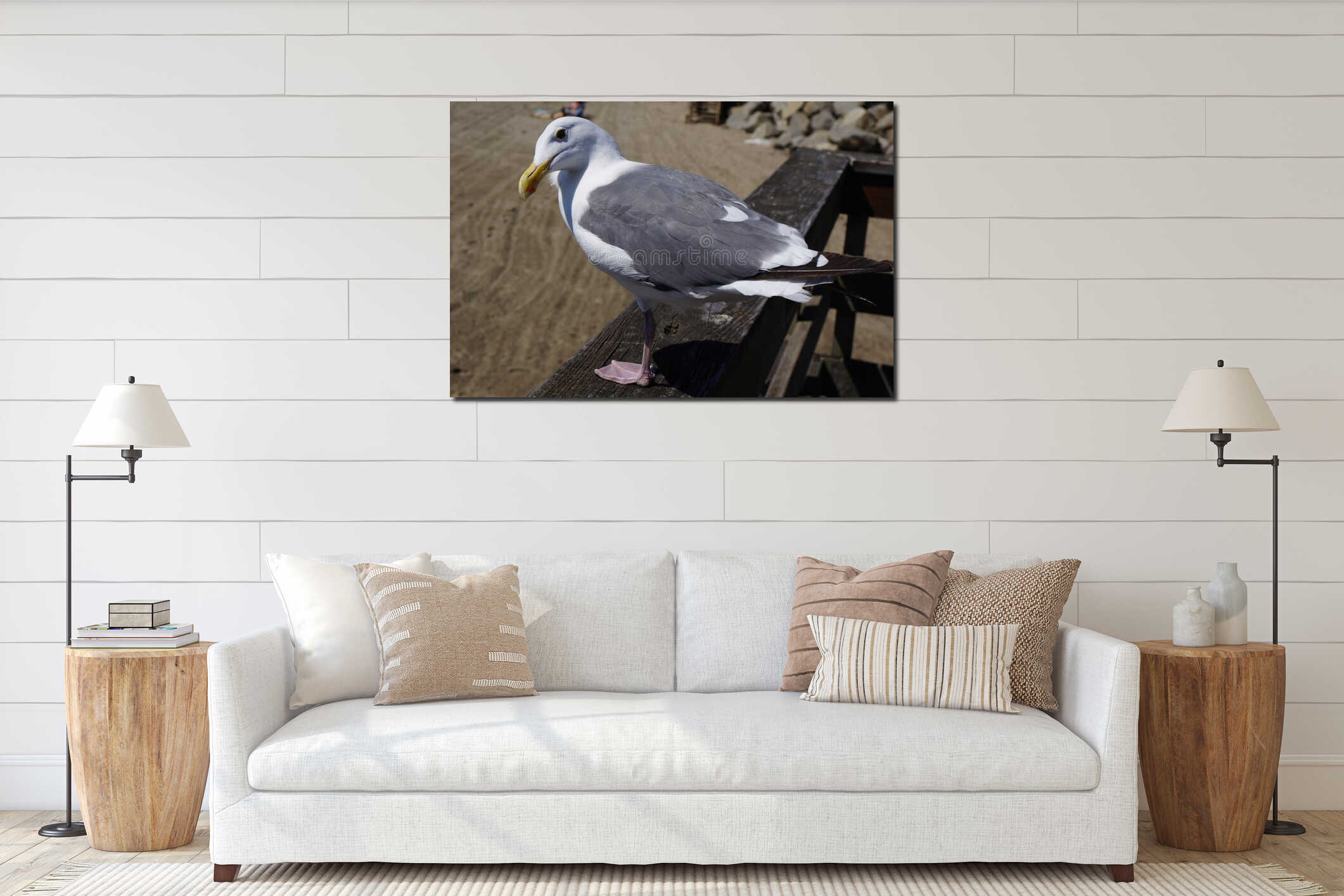 Canvas hanging interior mockup