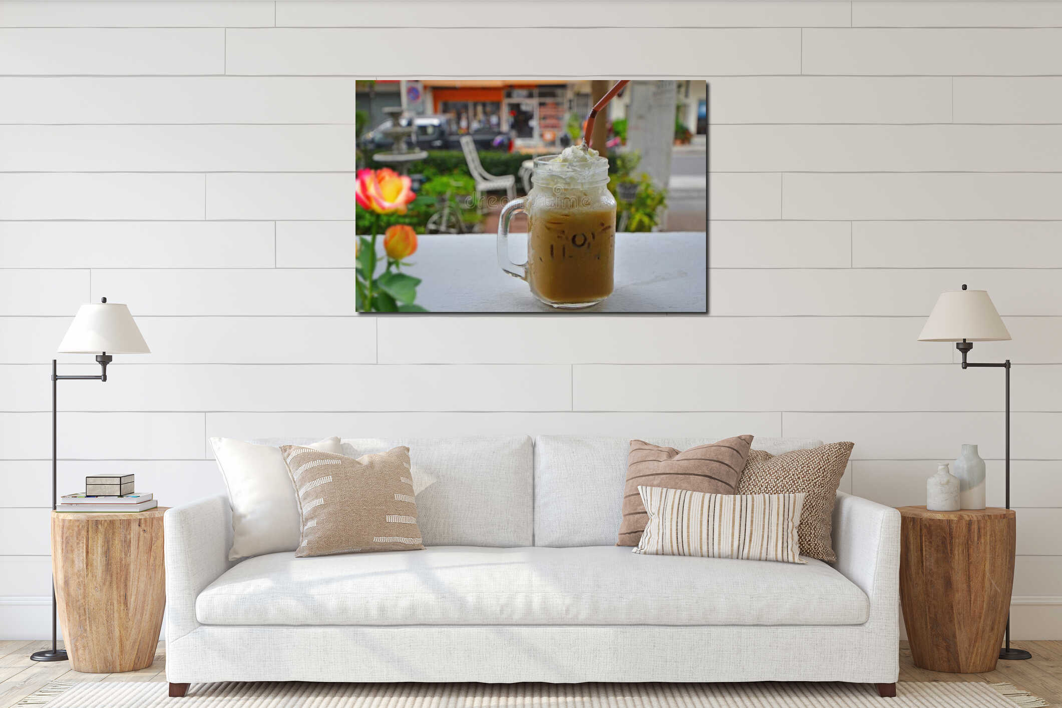 Canvas hanging interior mockup