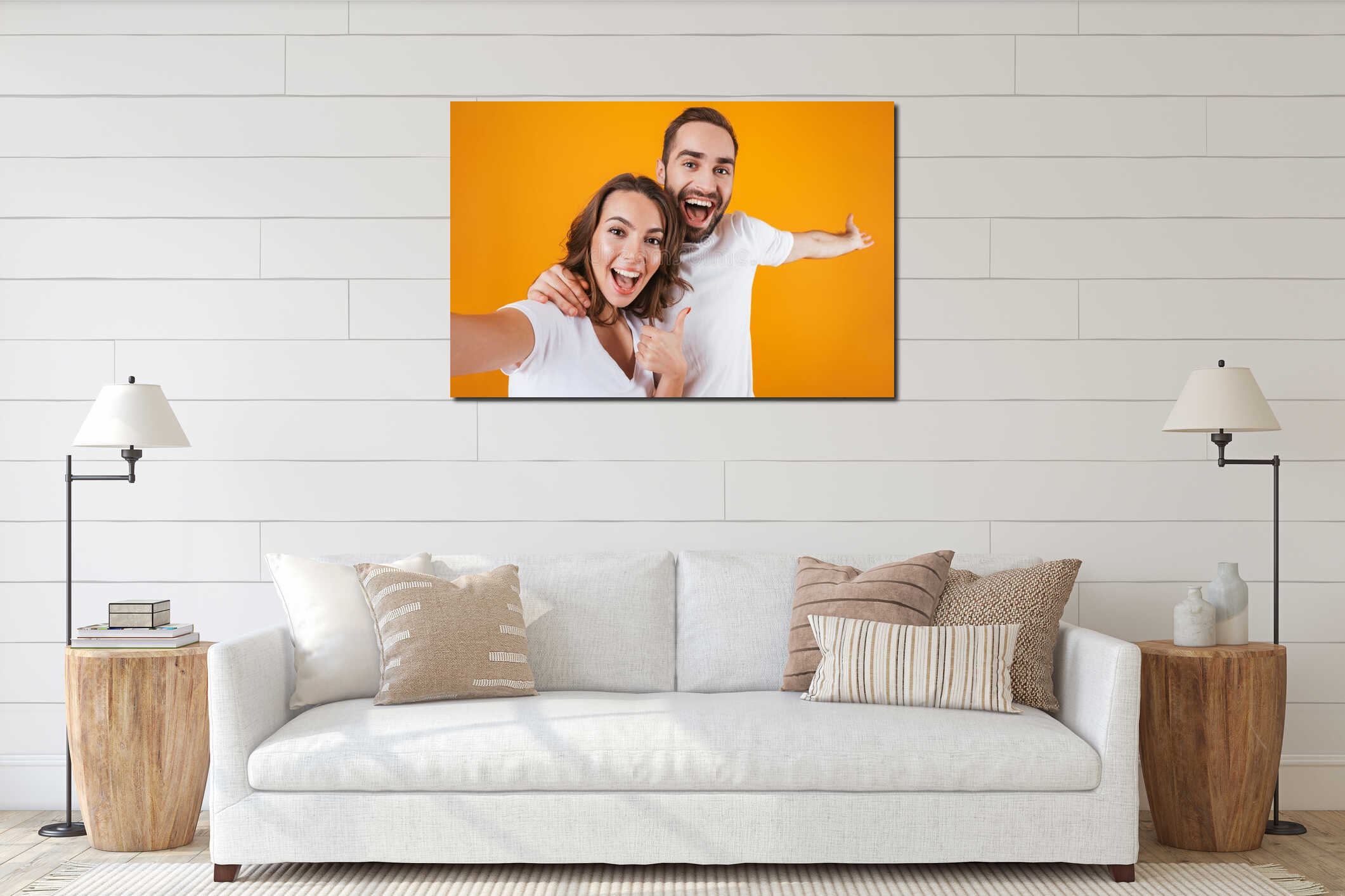 Canvas hanging interior mockup