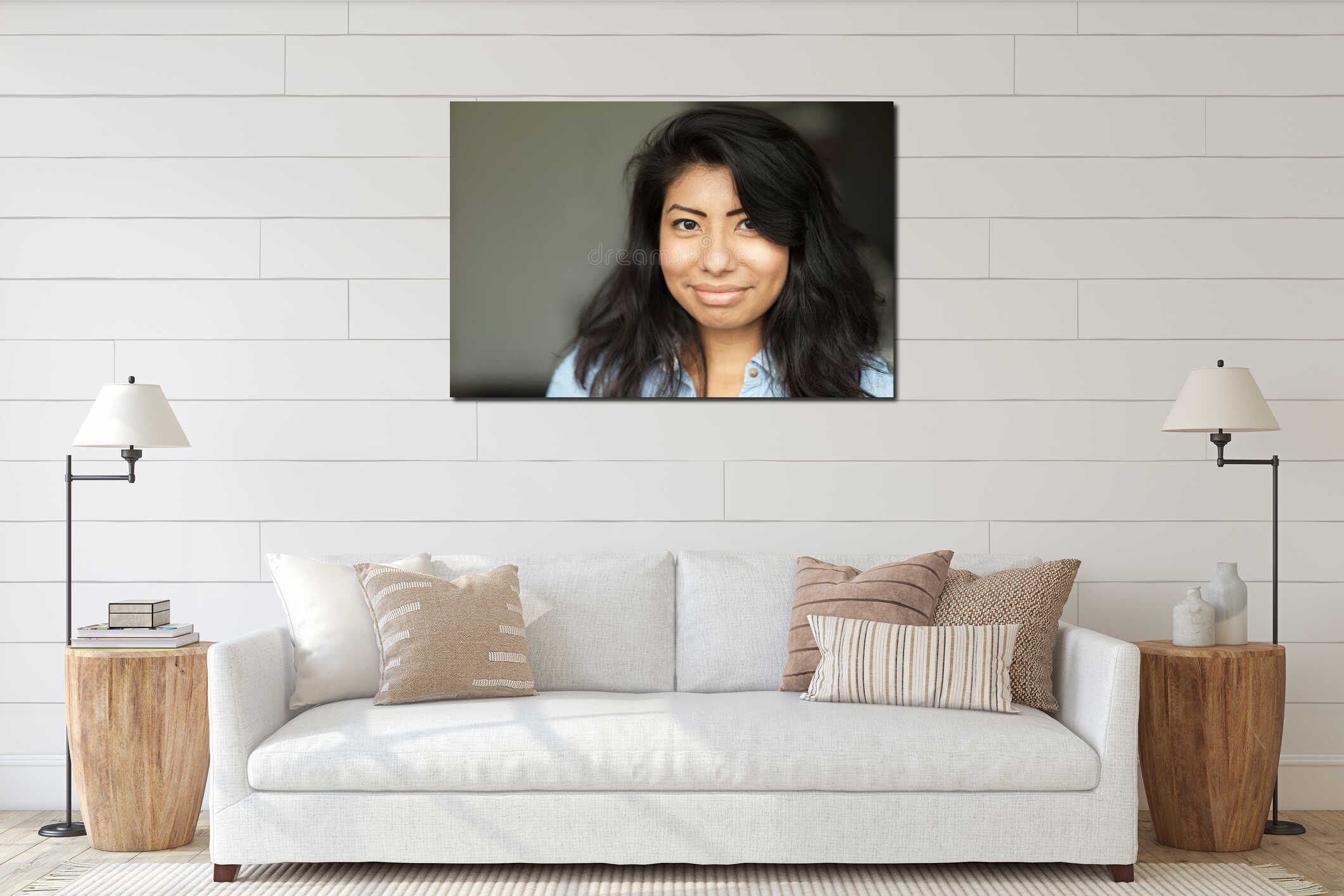 Canvas hanging interior mockup