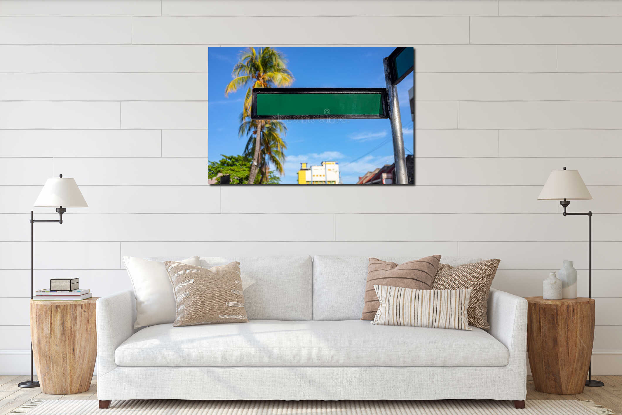 Canvas hanging interior mockup