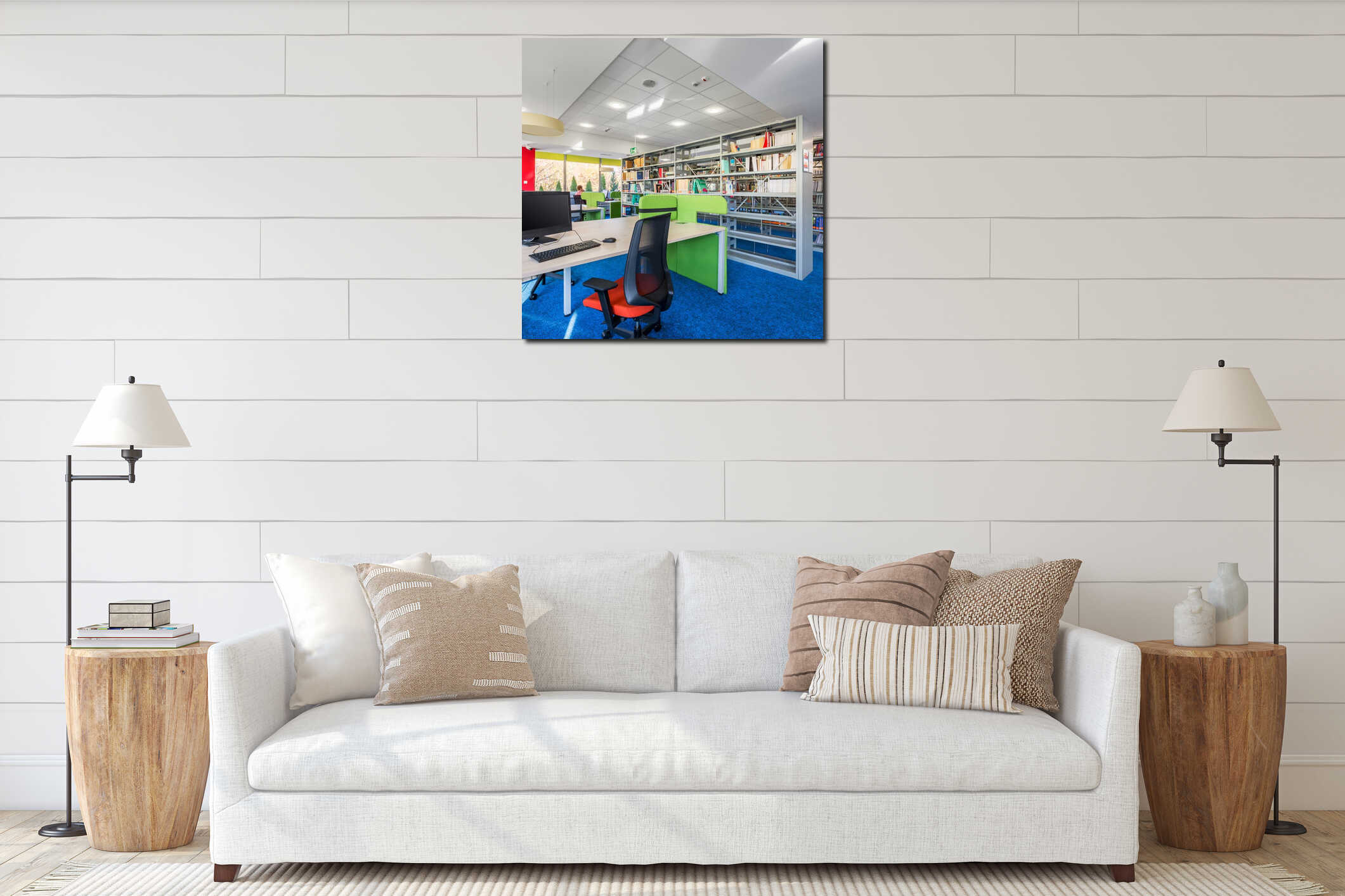 Canvas hanging interior mockup